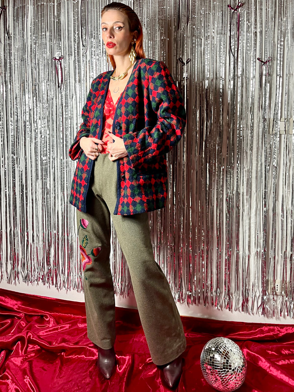 Pantaloni oliva in lana Mariella Burani
