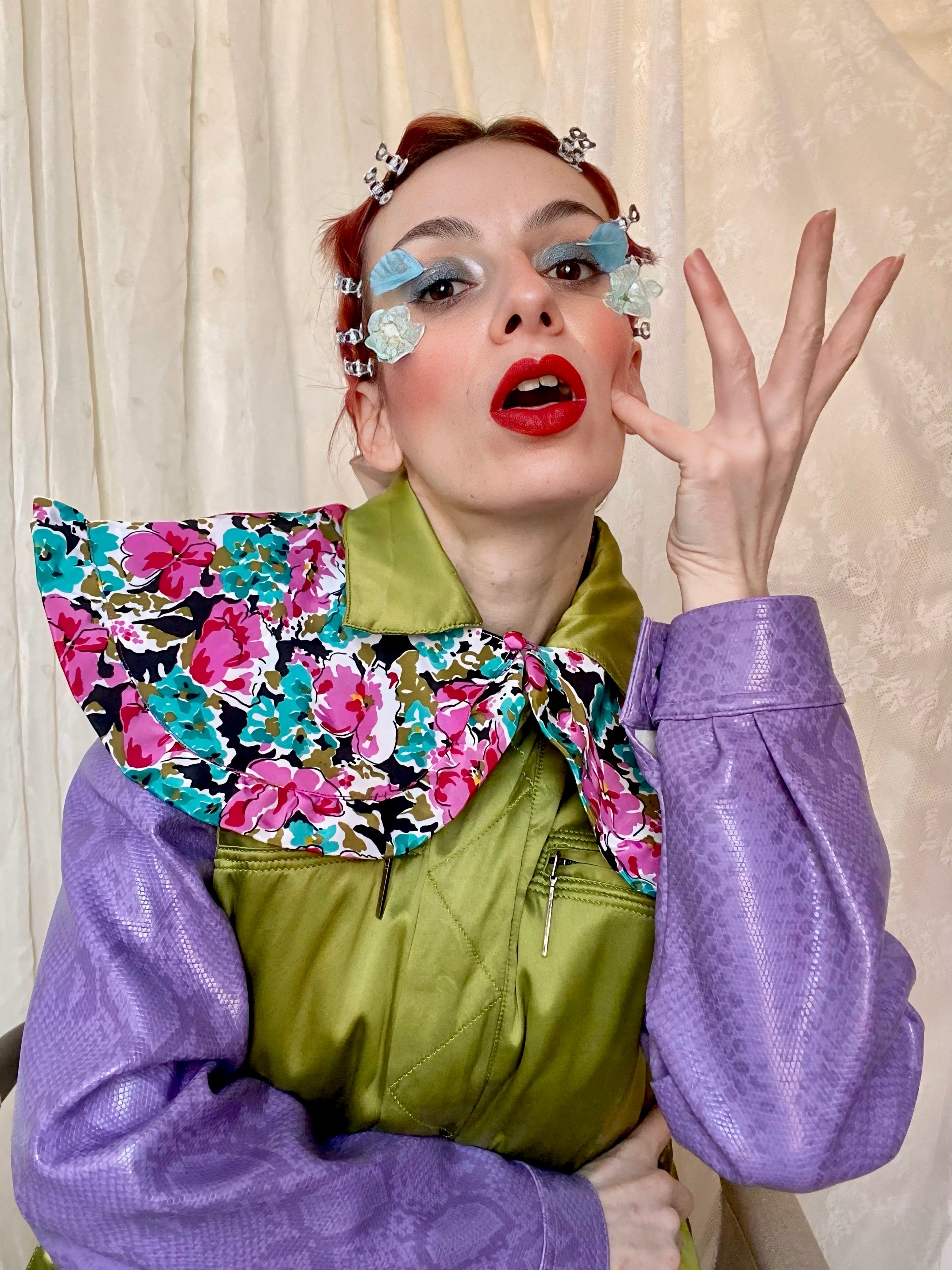 Maxi colletto Peter Pan floreale