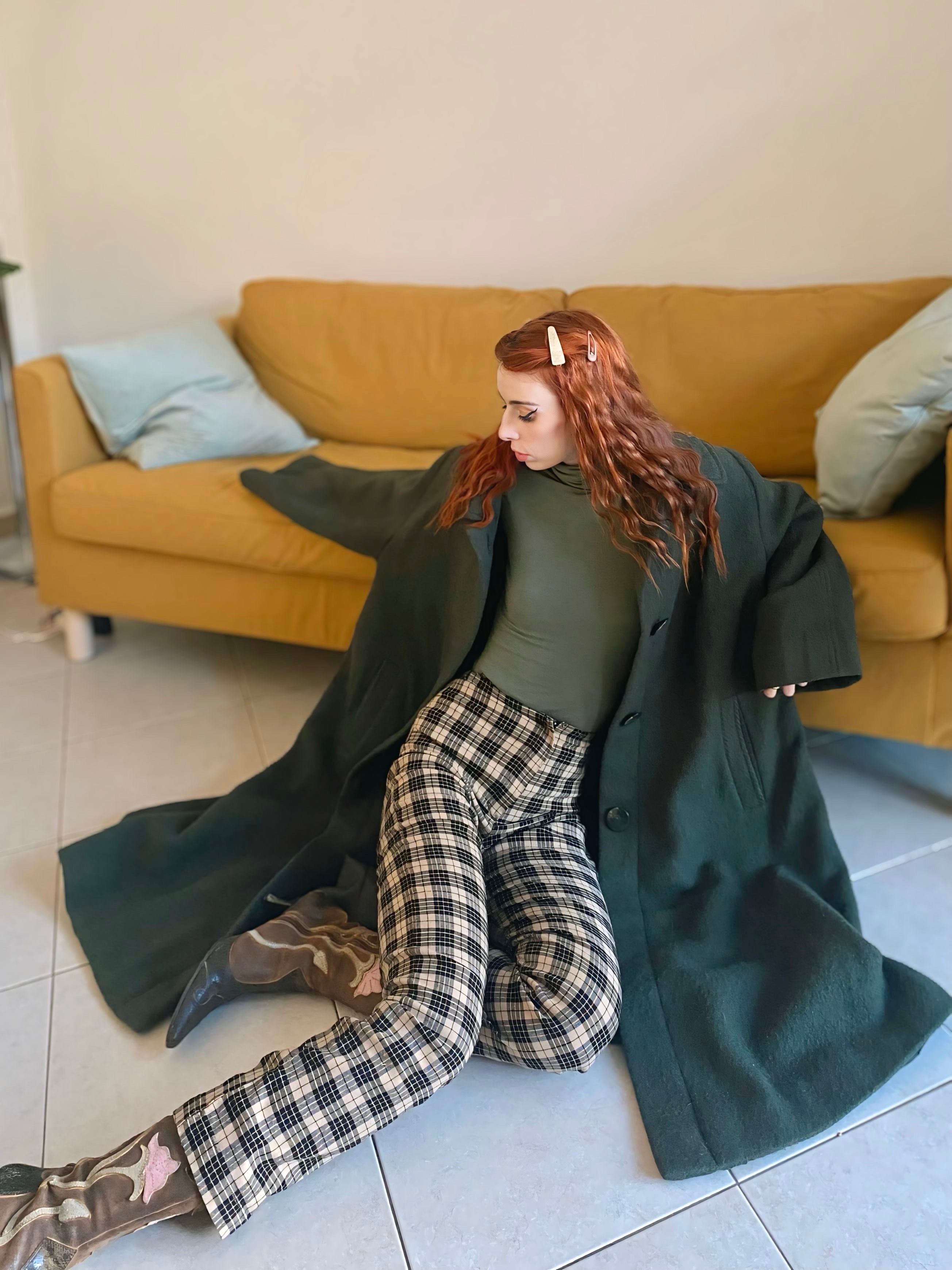 Oversized olive coat