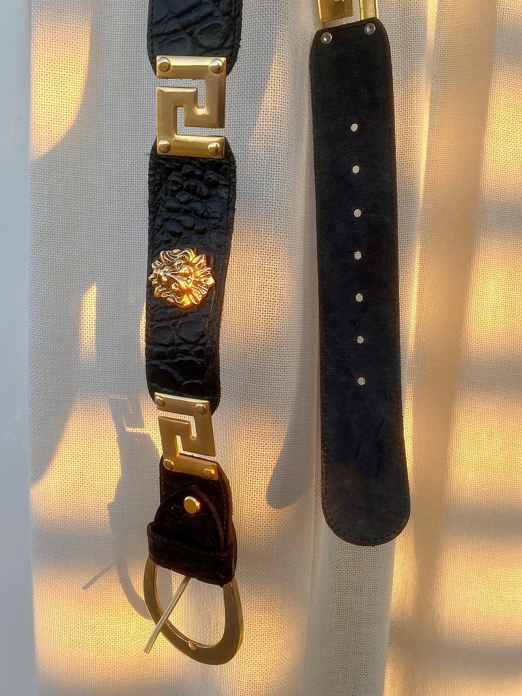 Leone cintura in pelle nera