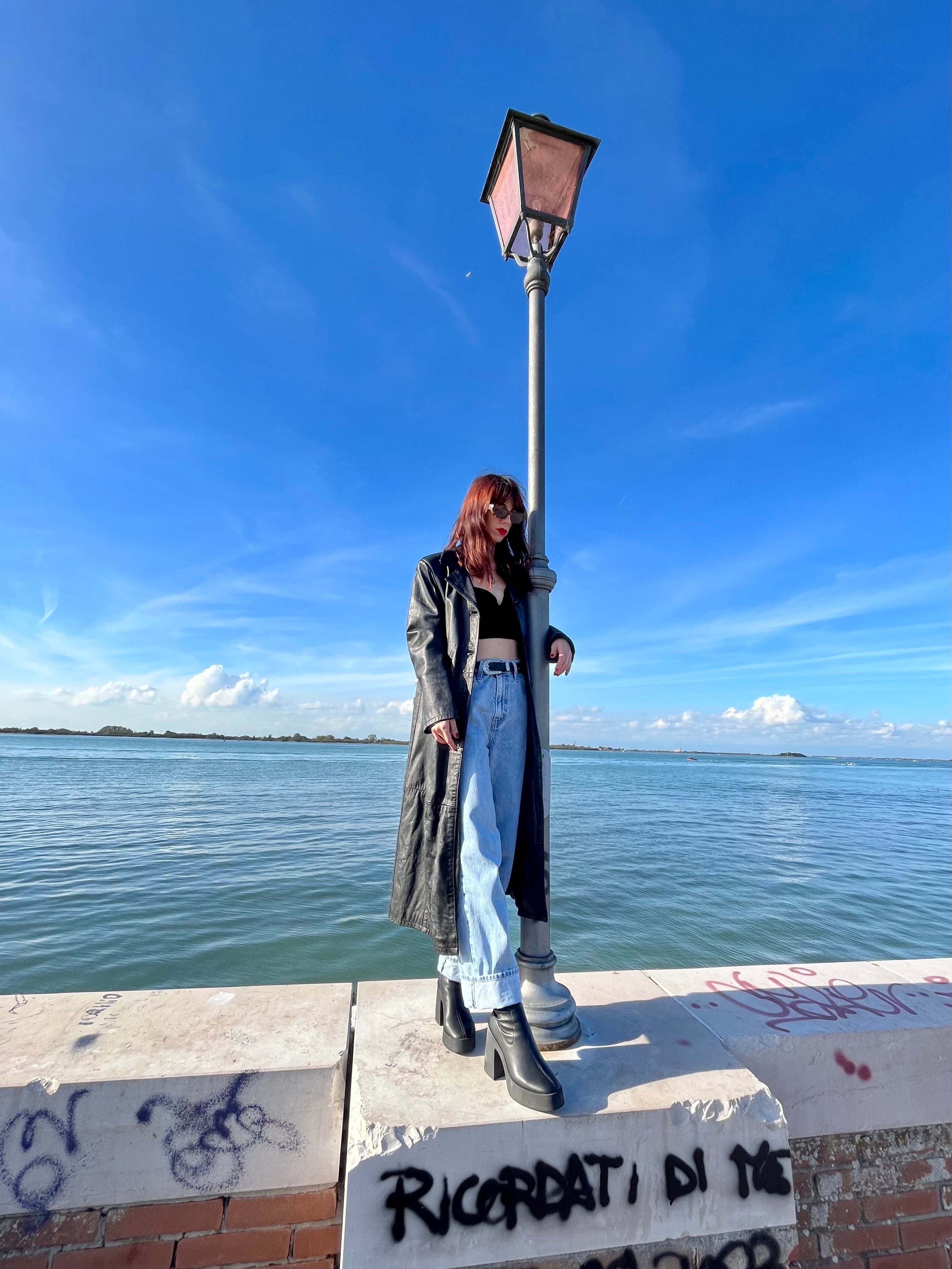 Cappotto lungo in pelle