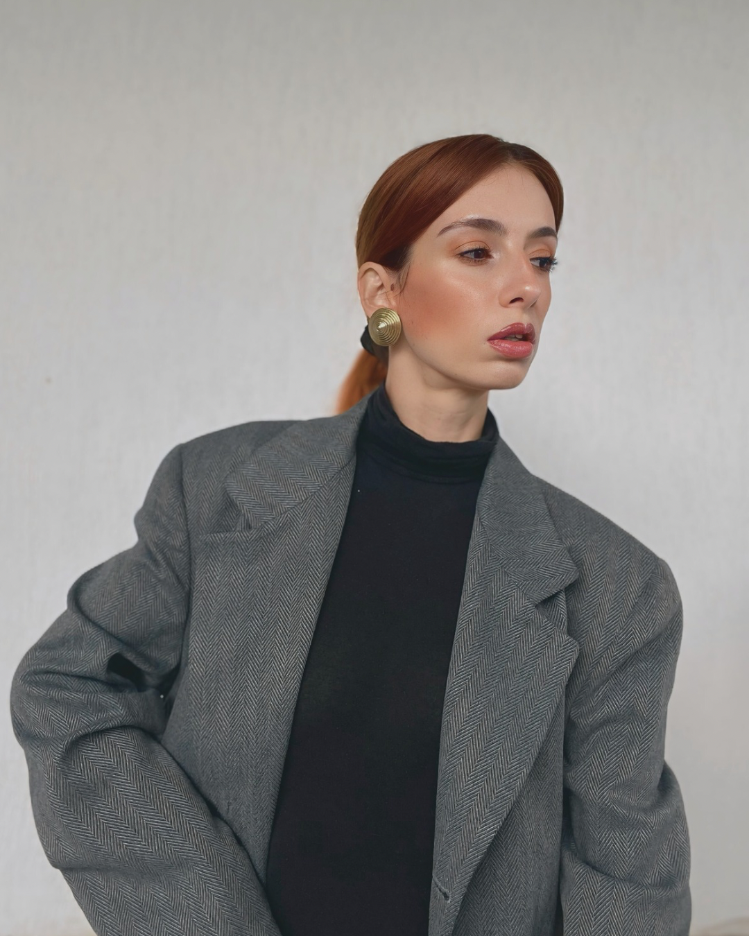 Blazer boxy monopetto grigio scuro lavorazione zig zag