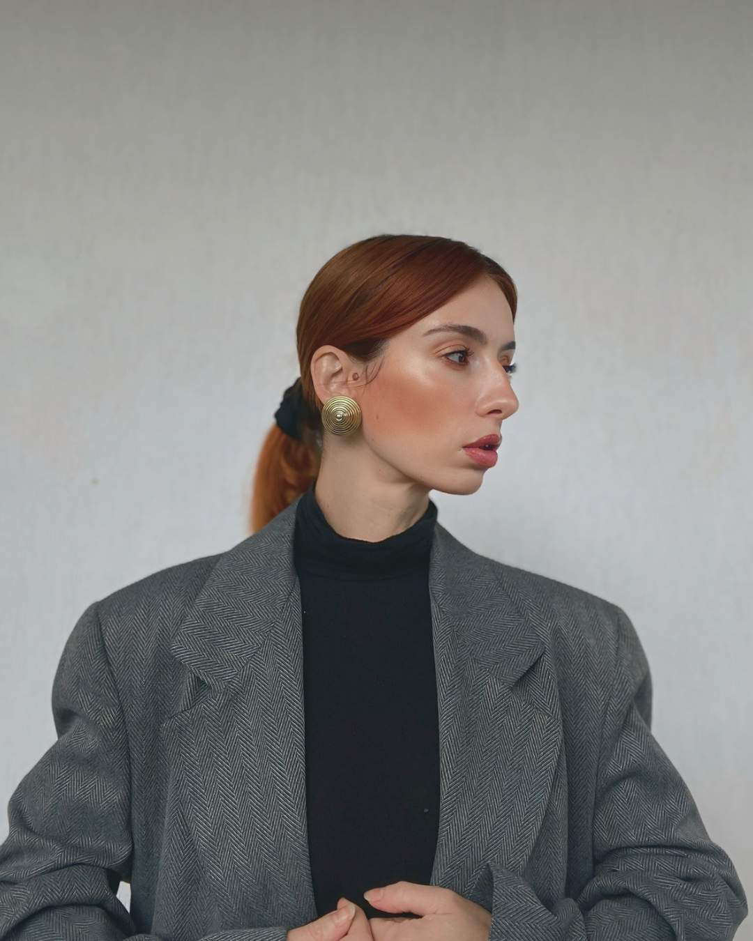 Blazer boxy monopetto grigio scuro lavorazione zig zag