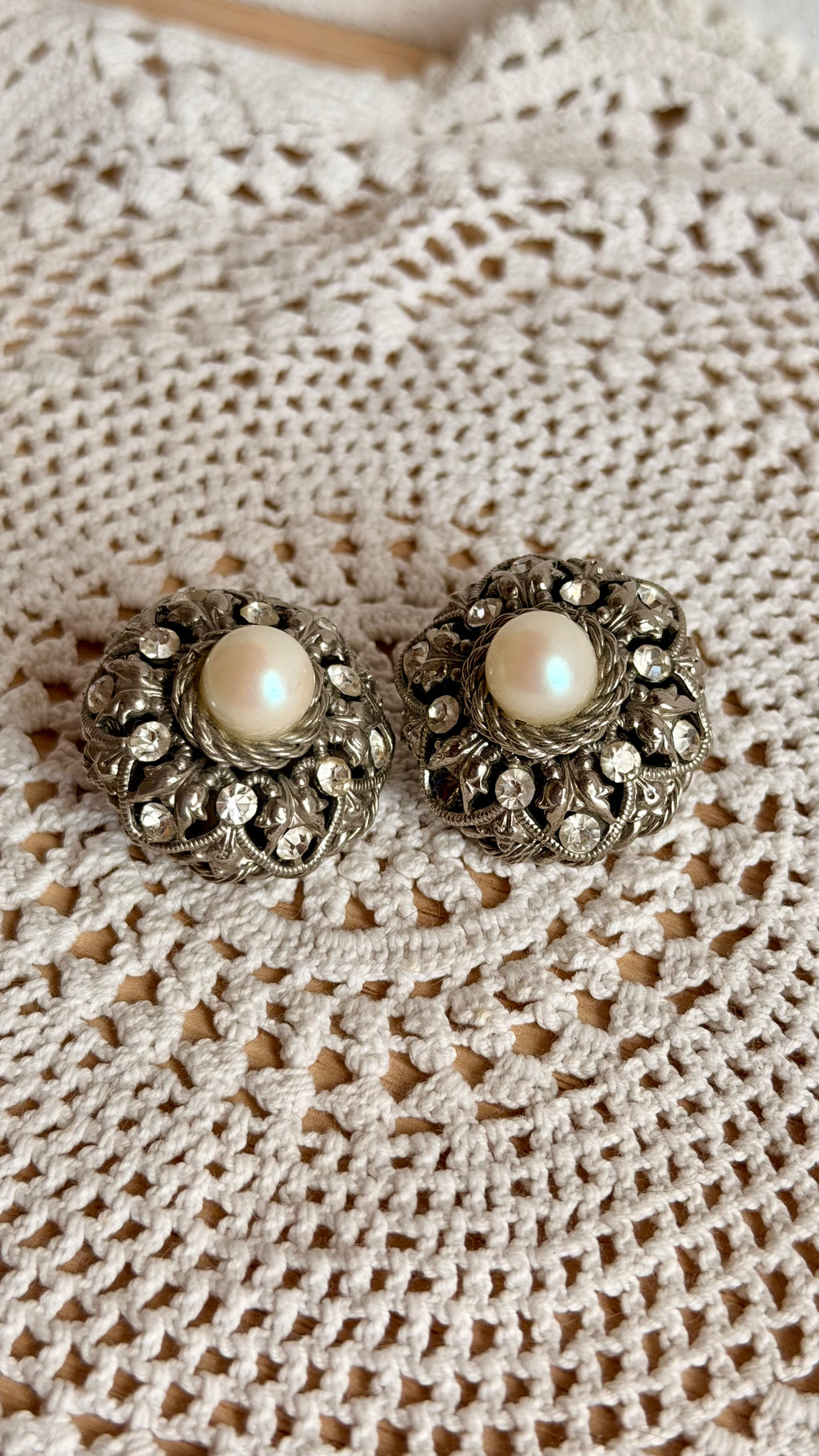 Orecchini a clip argento con perla