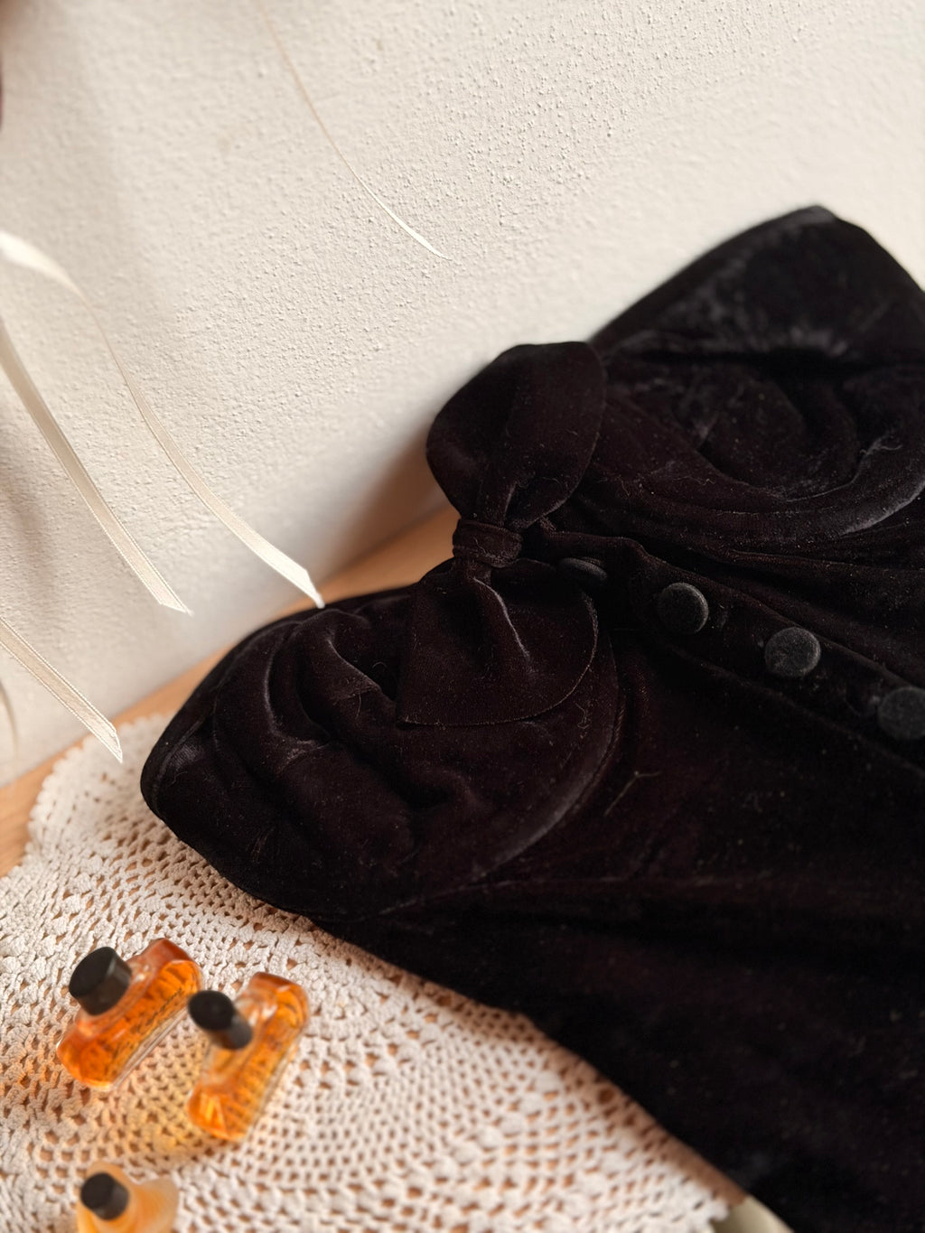 Corsetto velvet con fiocco