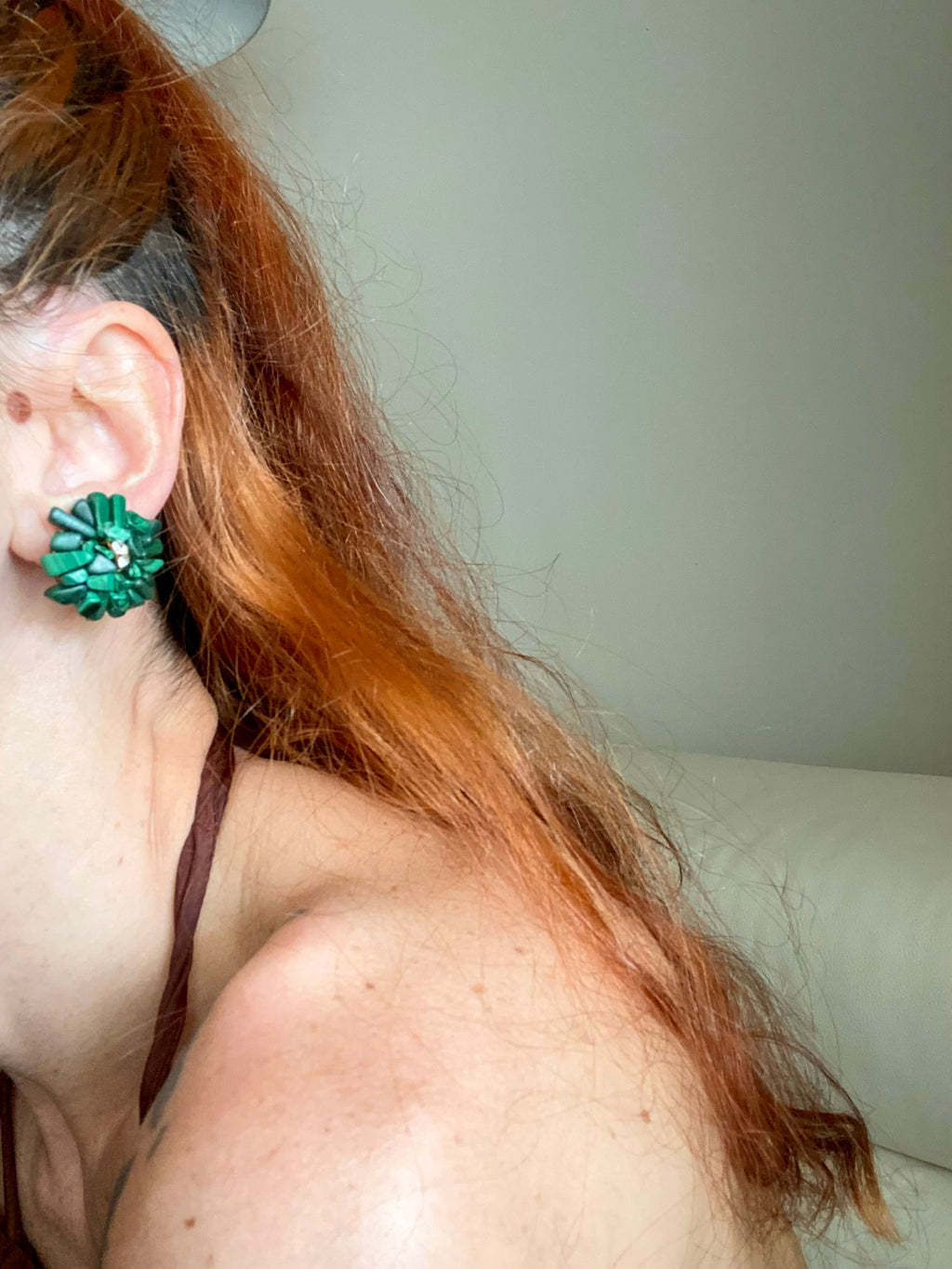 Boucles d'oreilles EMERALD en pierres véritables
