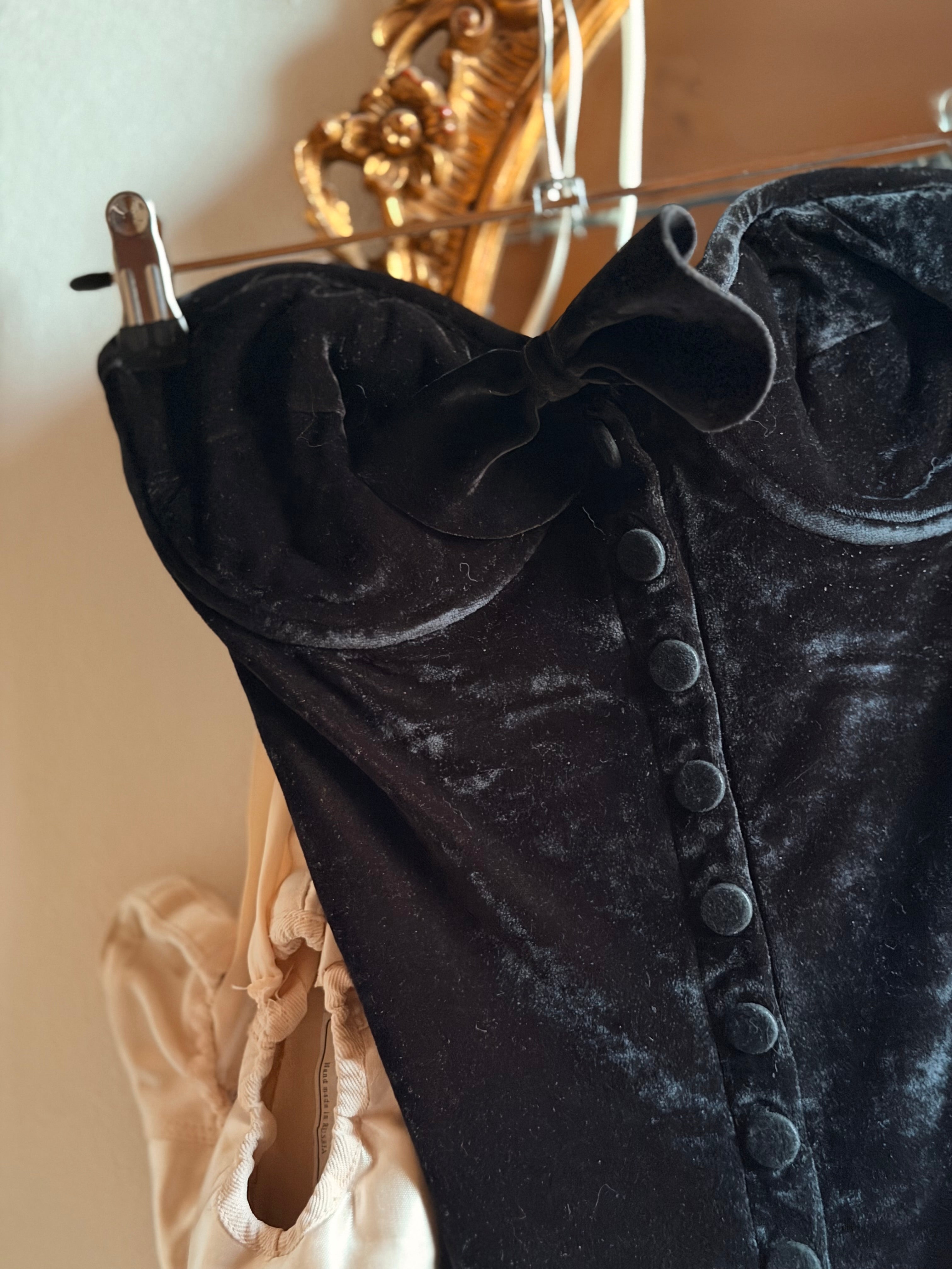 Corsetto velvet con fiocco