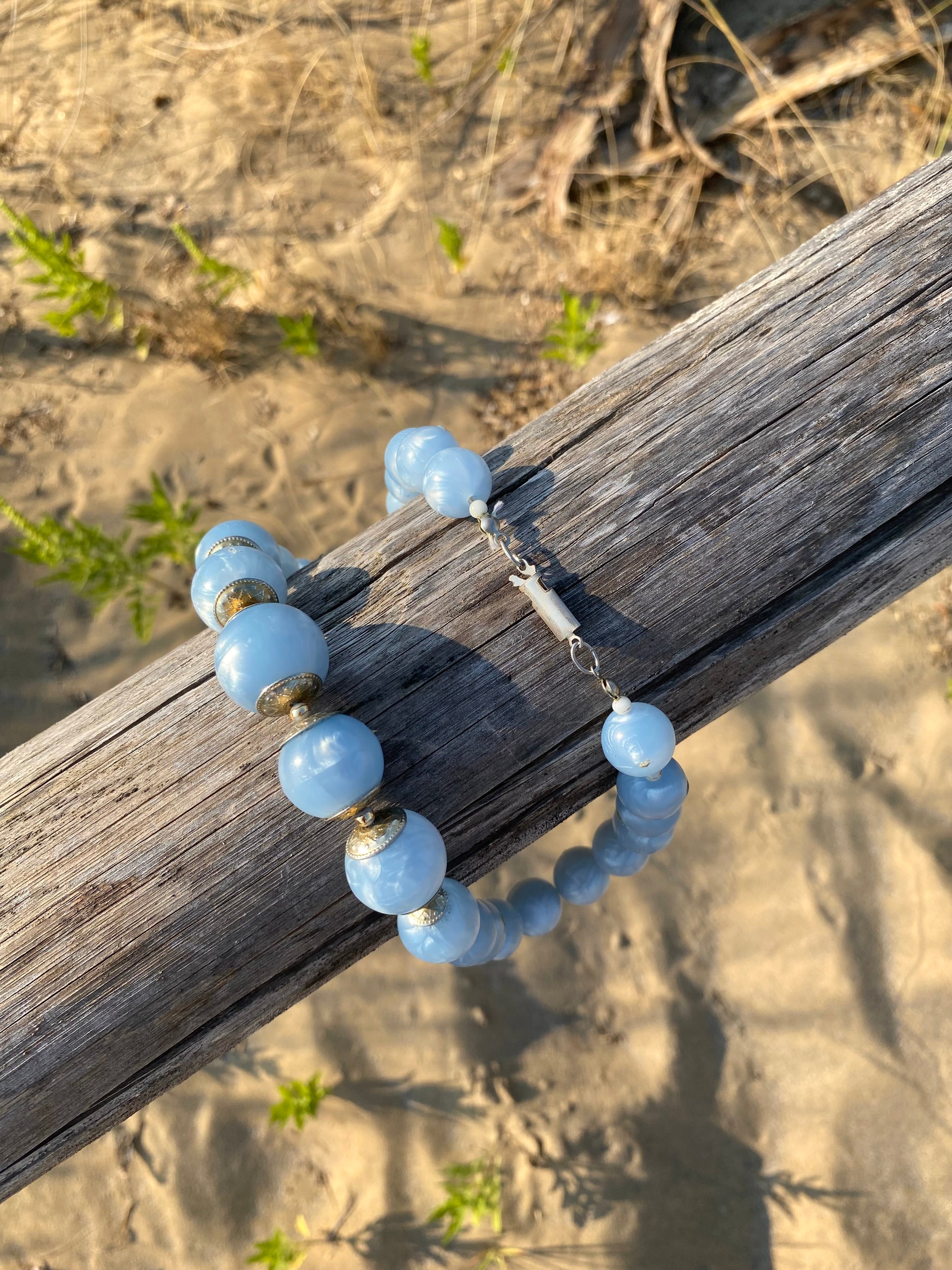 Bolle blu collana ‘60