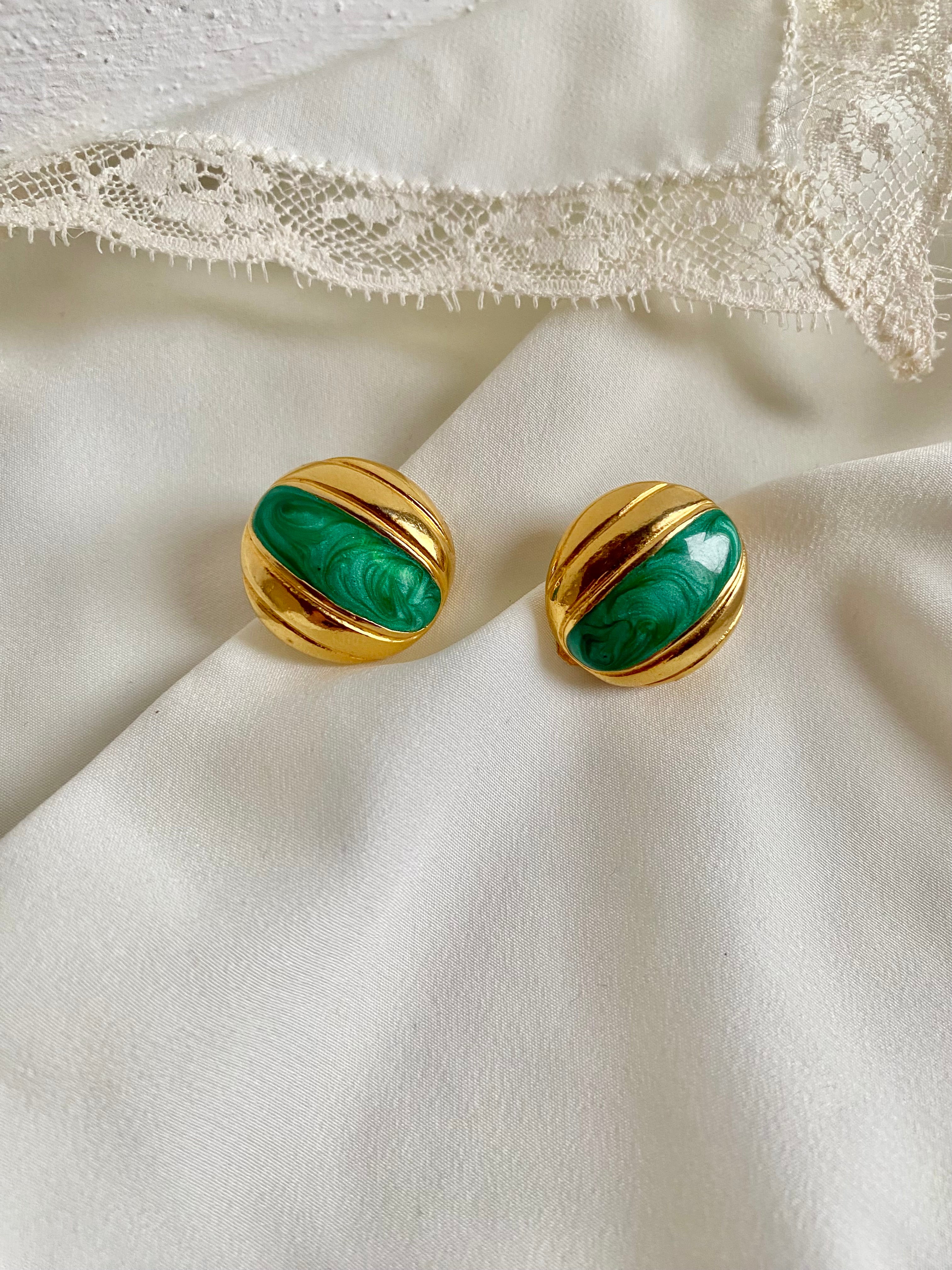 ALGA Orecchini smeraldo smaltati