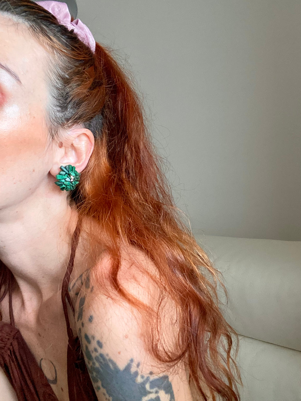 Boucles d'oreilles EMERALD en pierres véritables