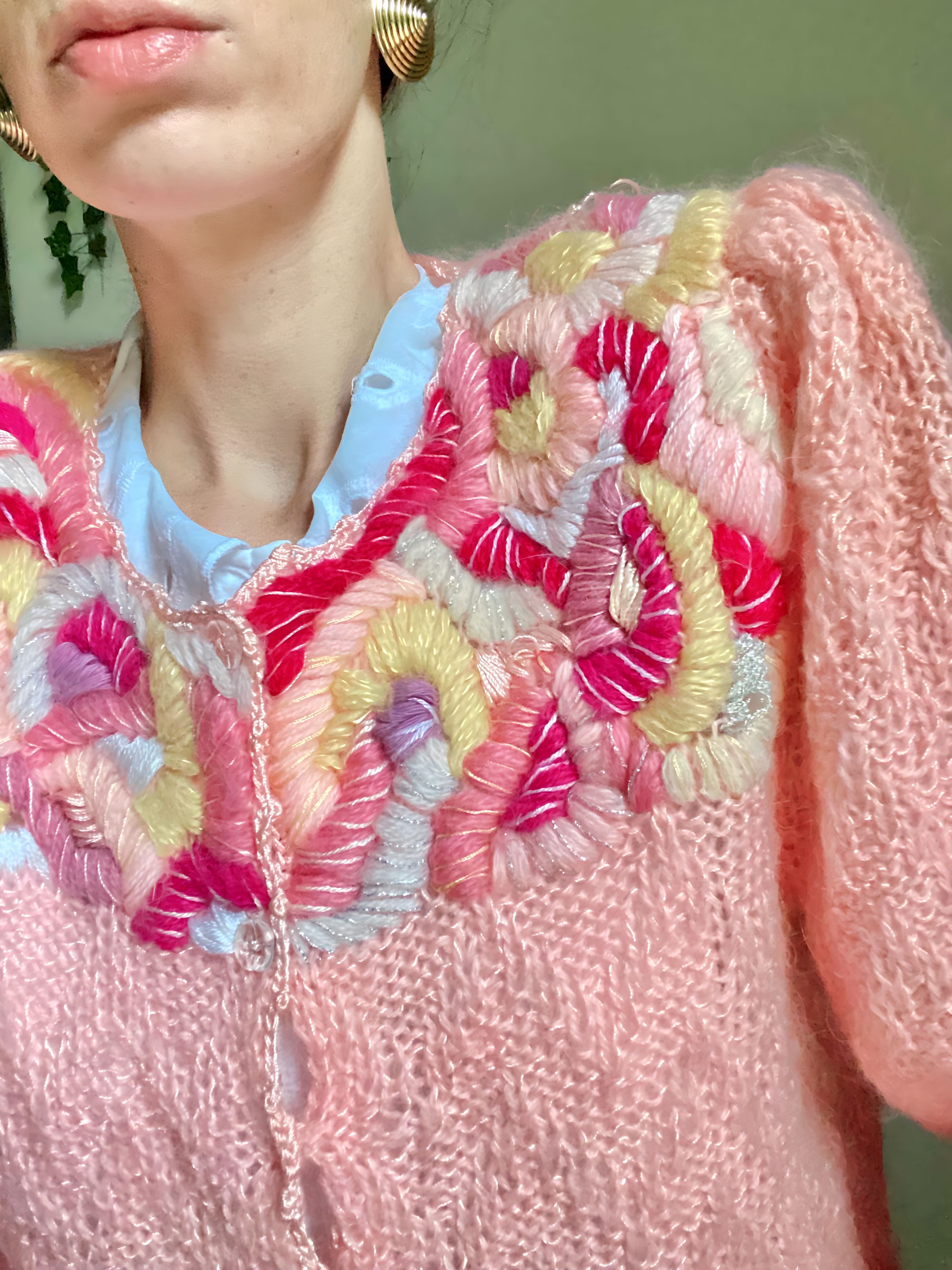 Handmade crochet cardigan from a doll