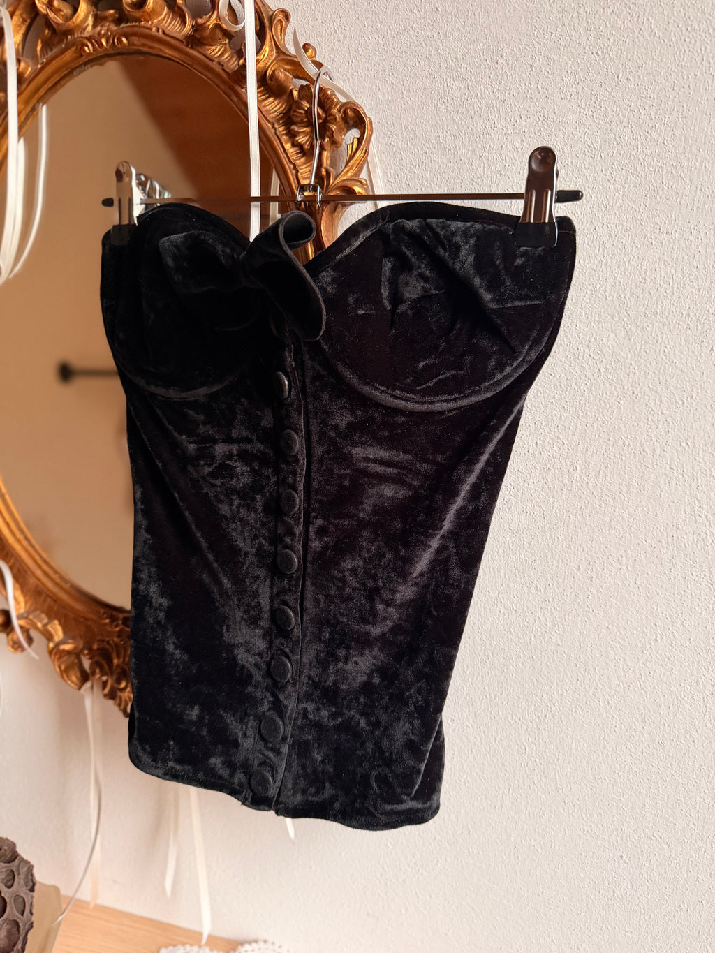 Corsetto velvet con fiocco