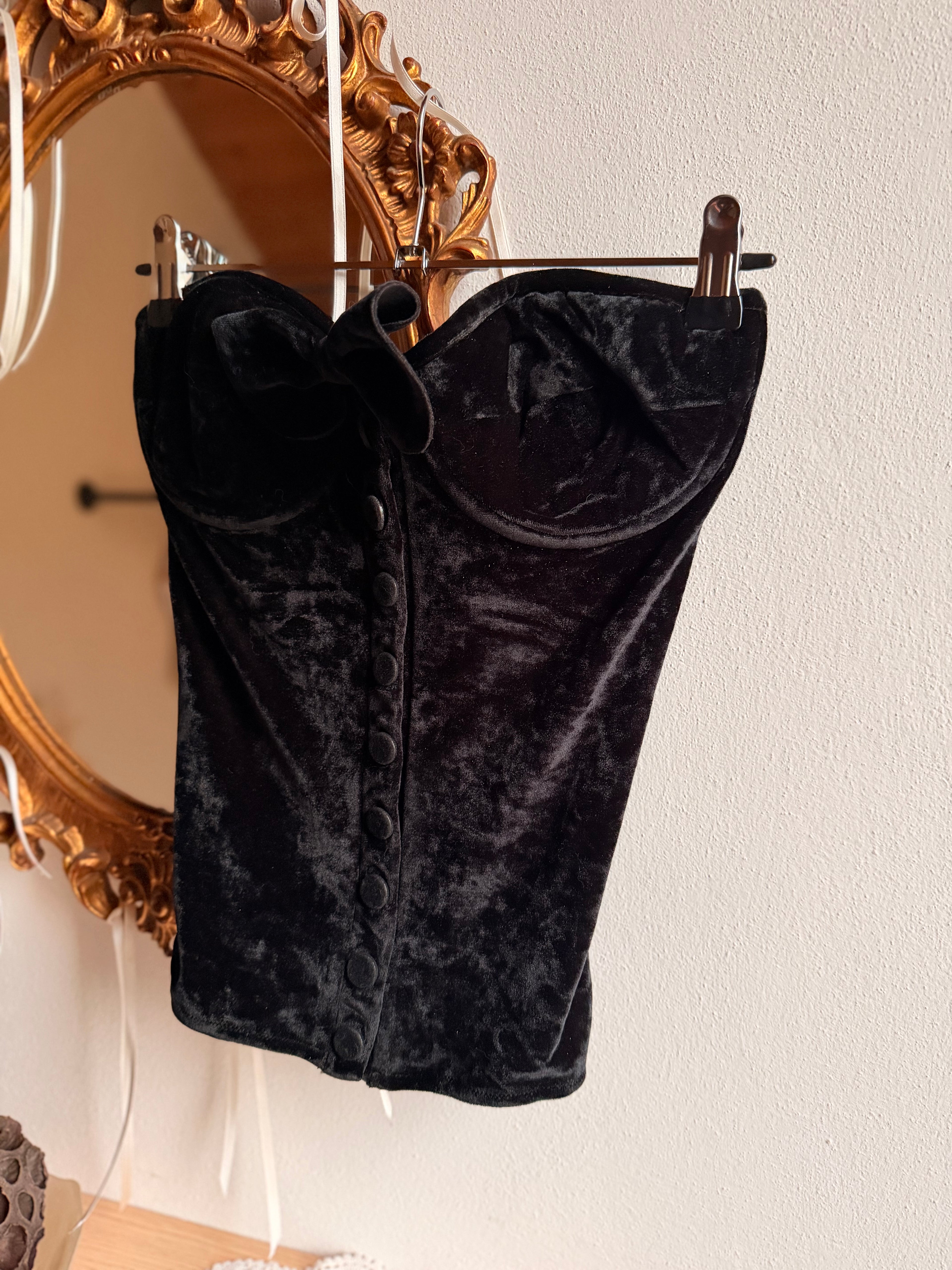 Corsetto velvet con fiocco