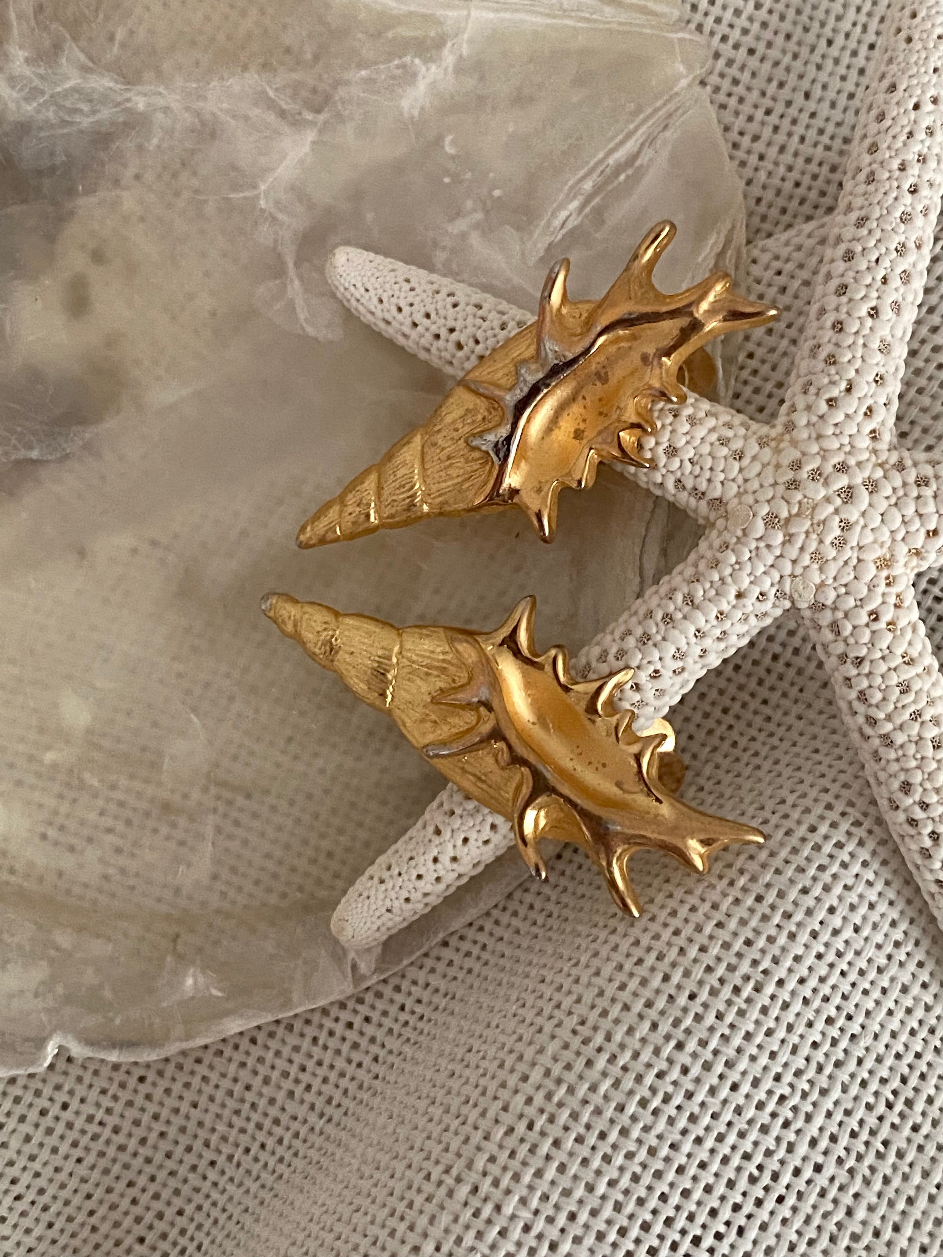 Teti orecchini a clip a conchiglia