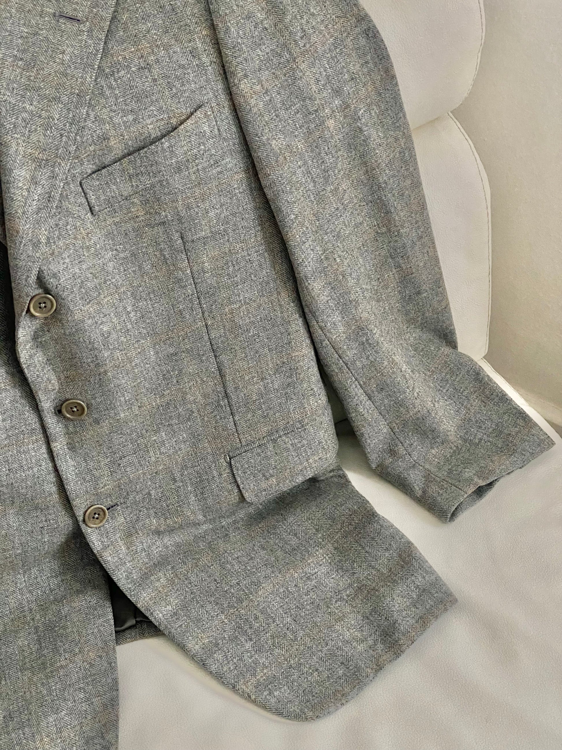 Blazer boxy grigio cenere monopetto