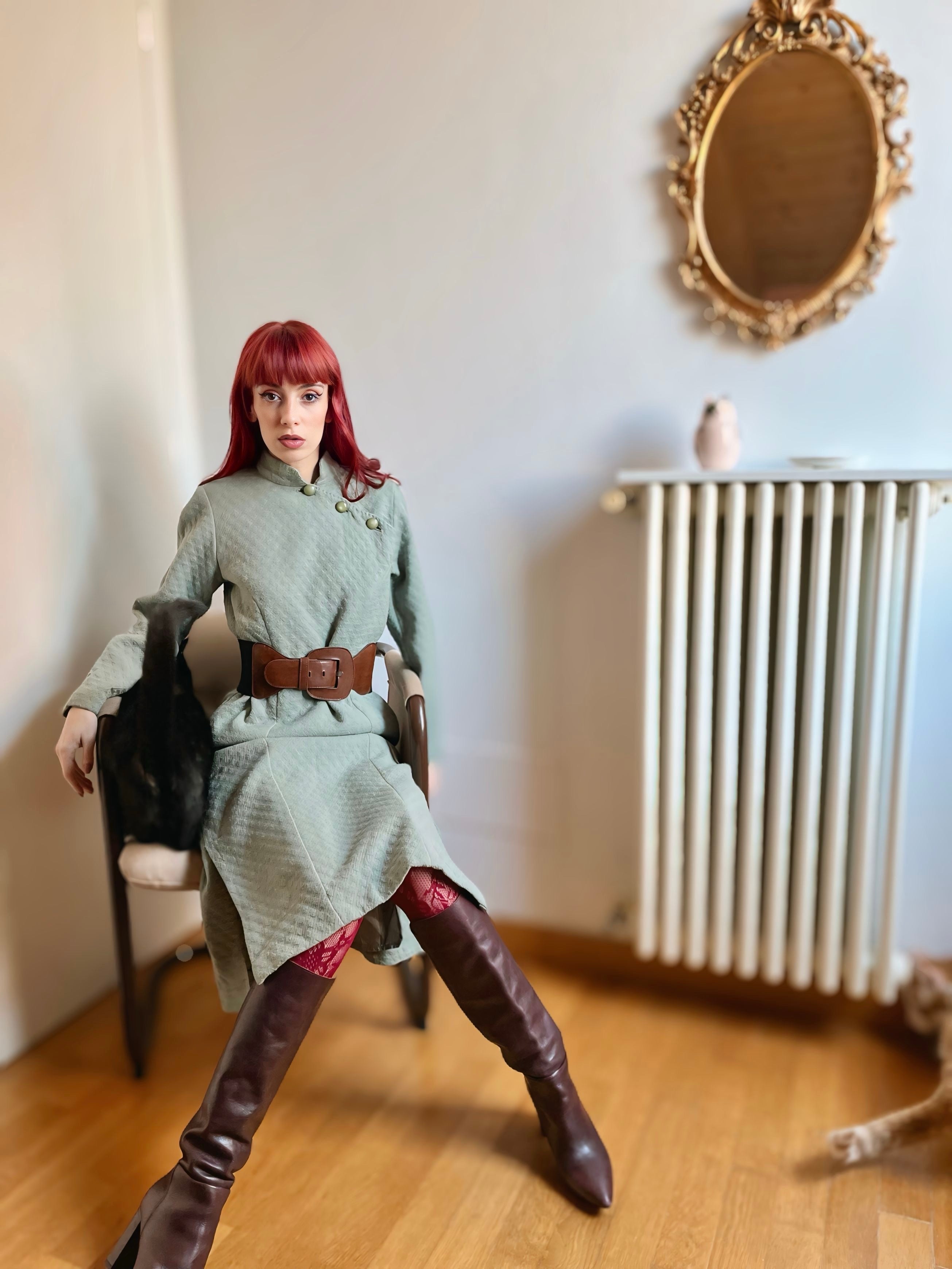 Abito vintage sartoriale menta