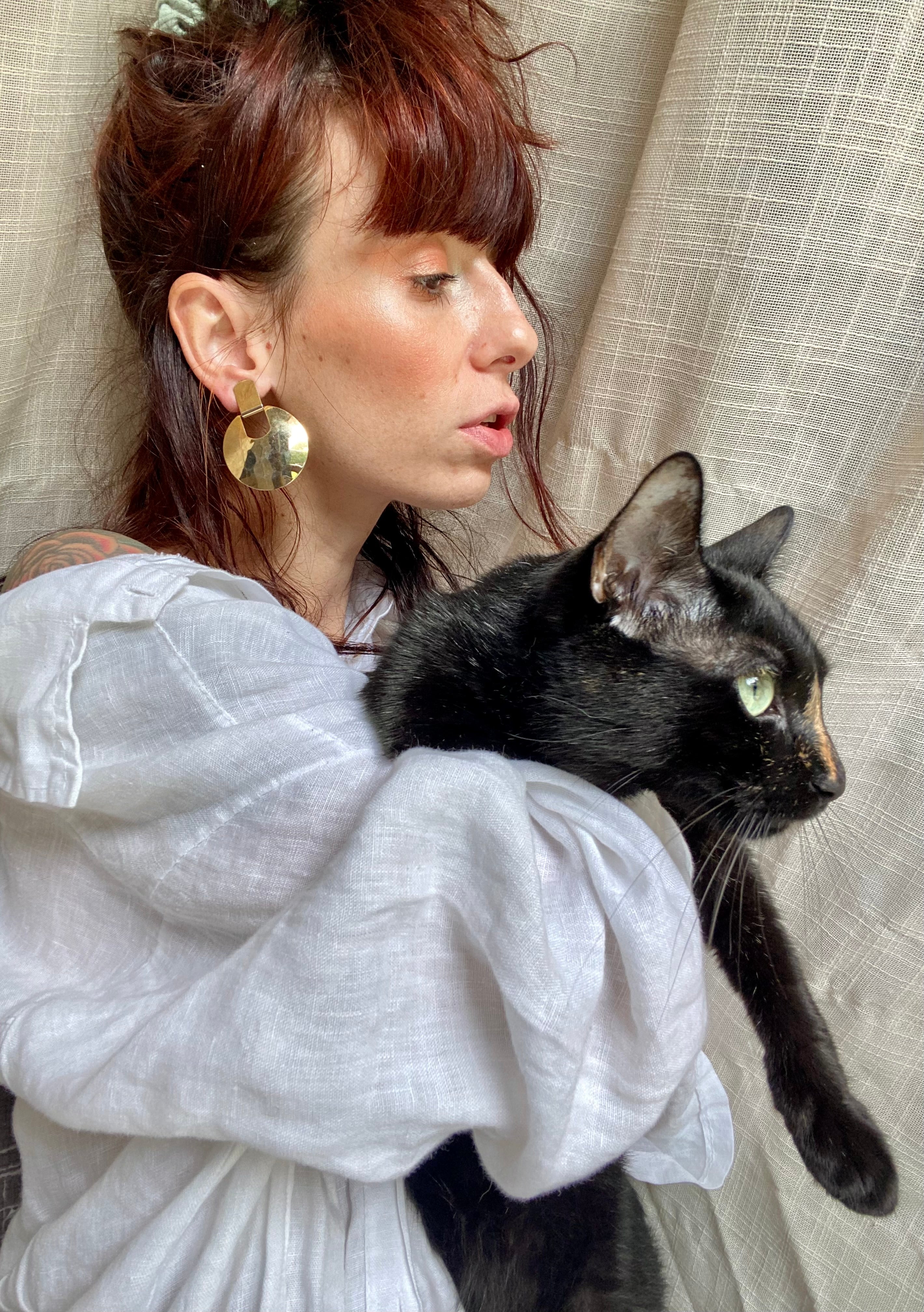 Specchio orecchini rotondi