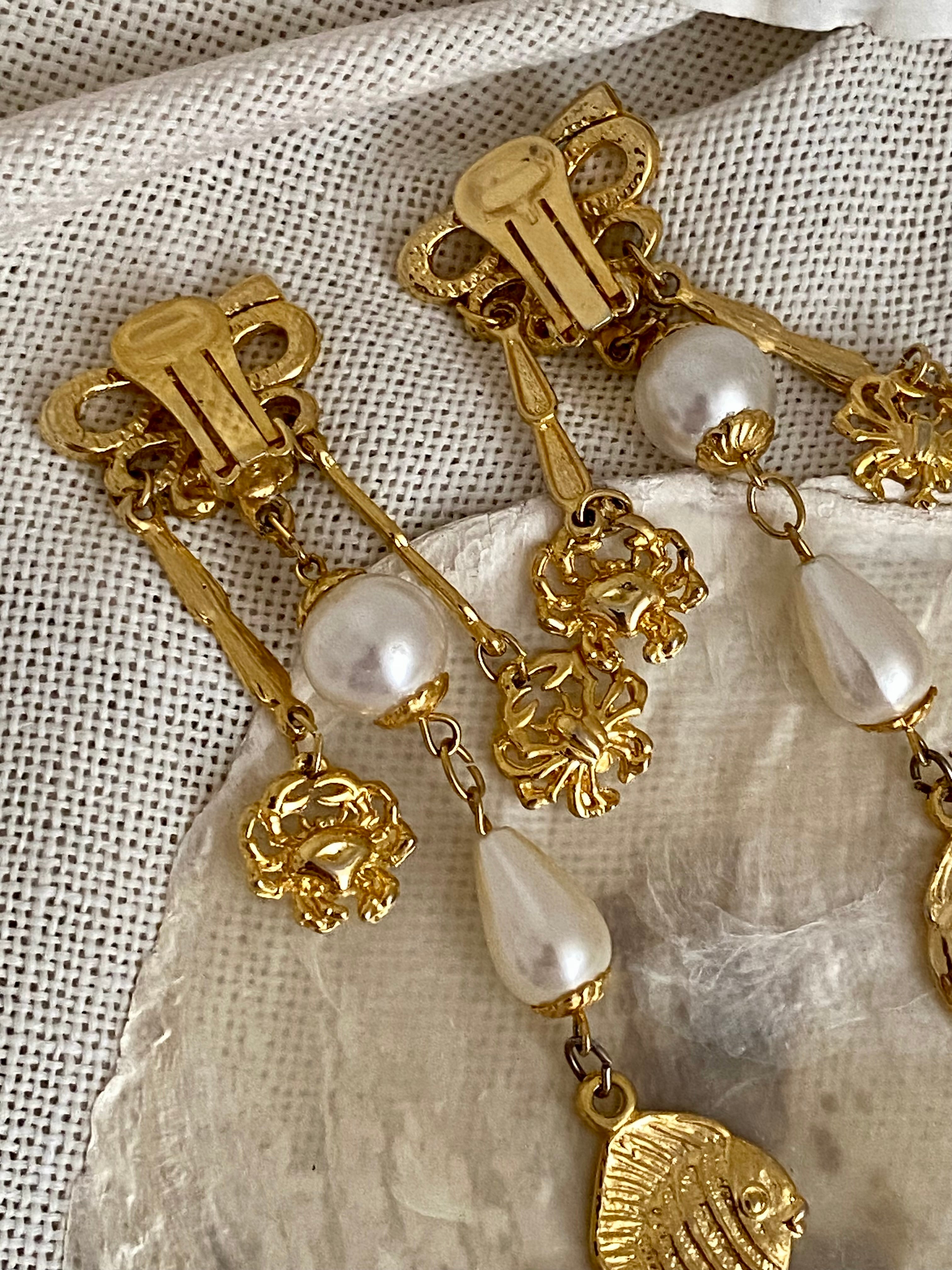 Galatea clip-on pendant earrings