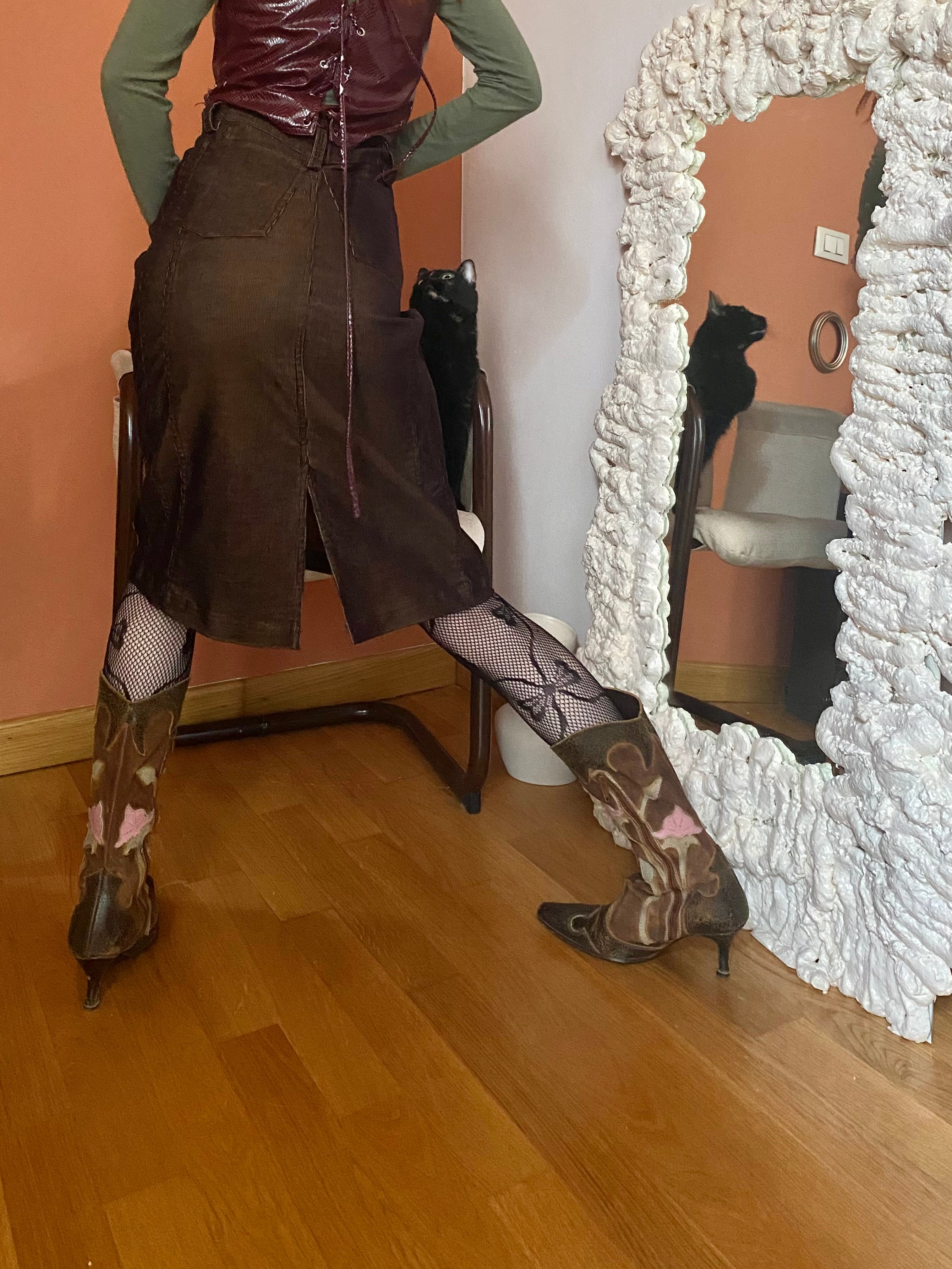 Gonna midi cioccolato