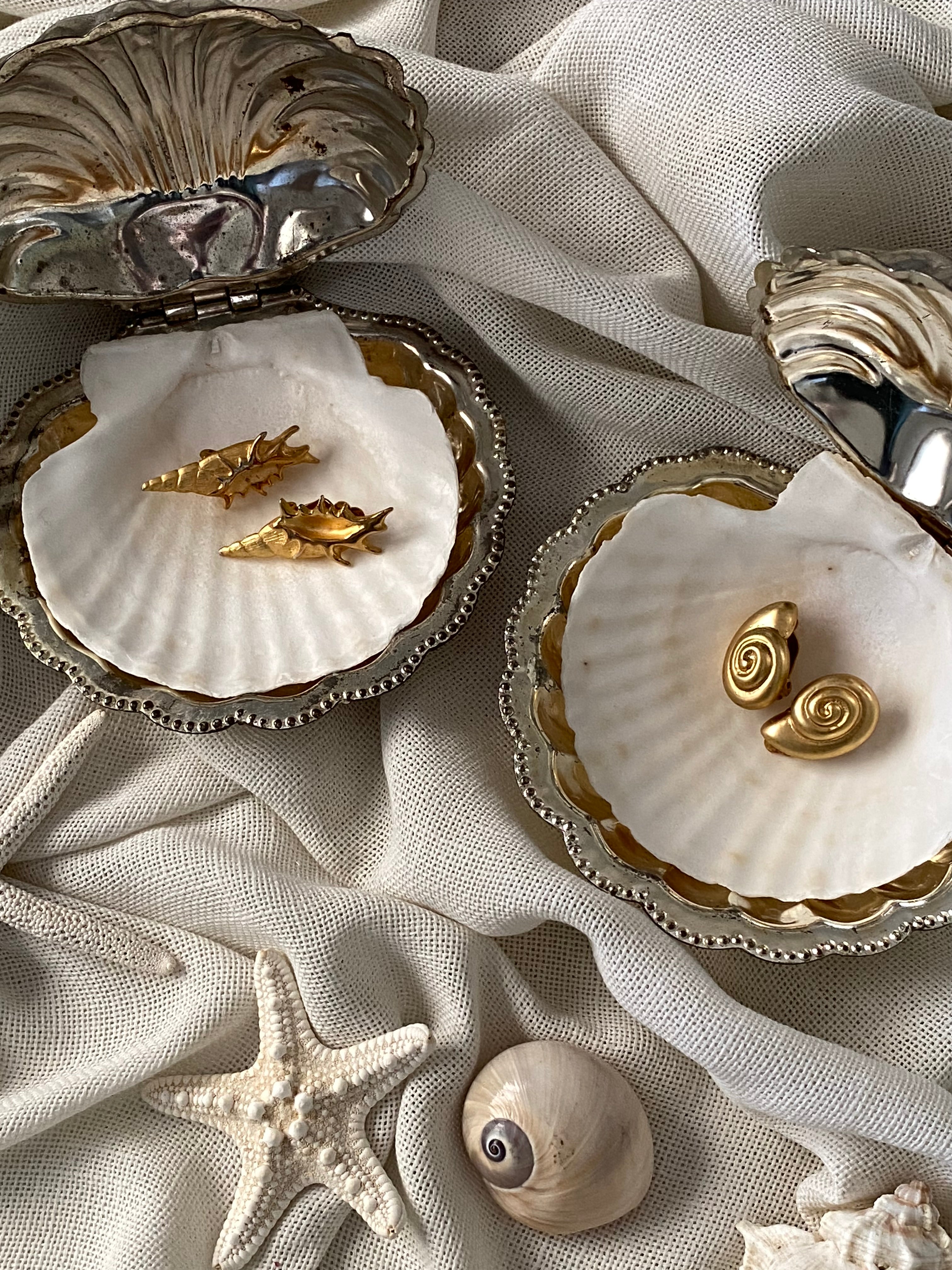 Teti orecchini a clip a conchiglia