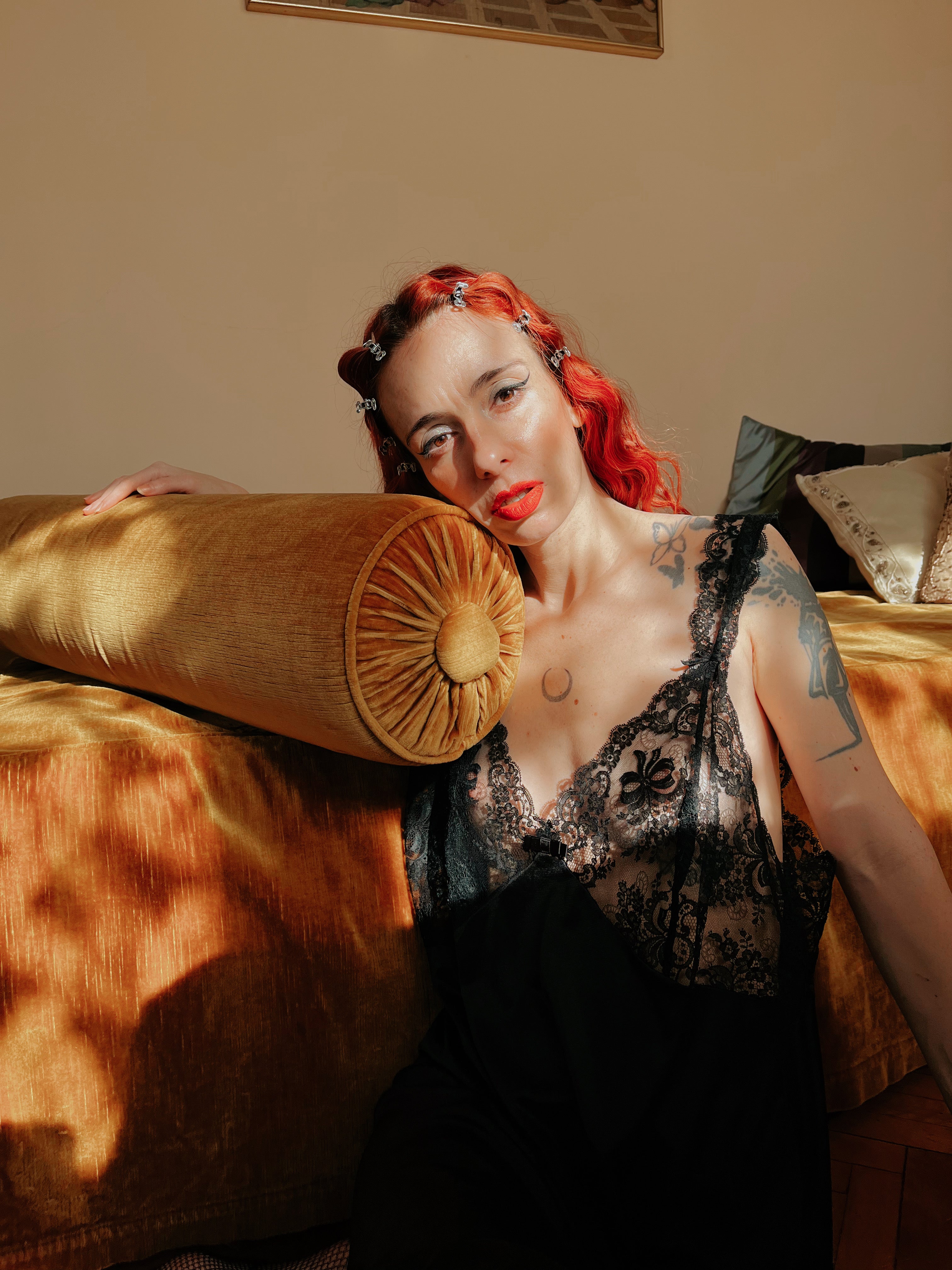 sottoveste nera in pizzo