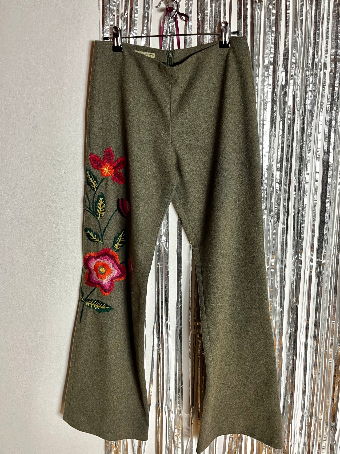 Pantaloni oliva in lana Mariella Burani