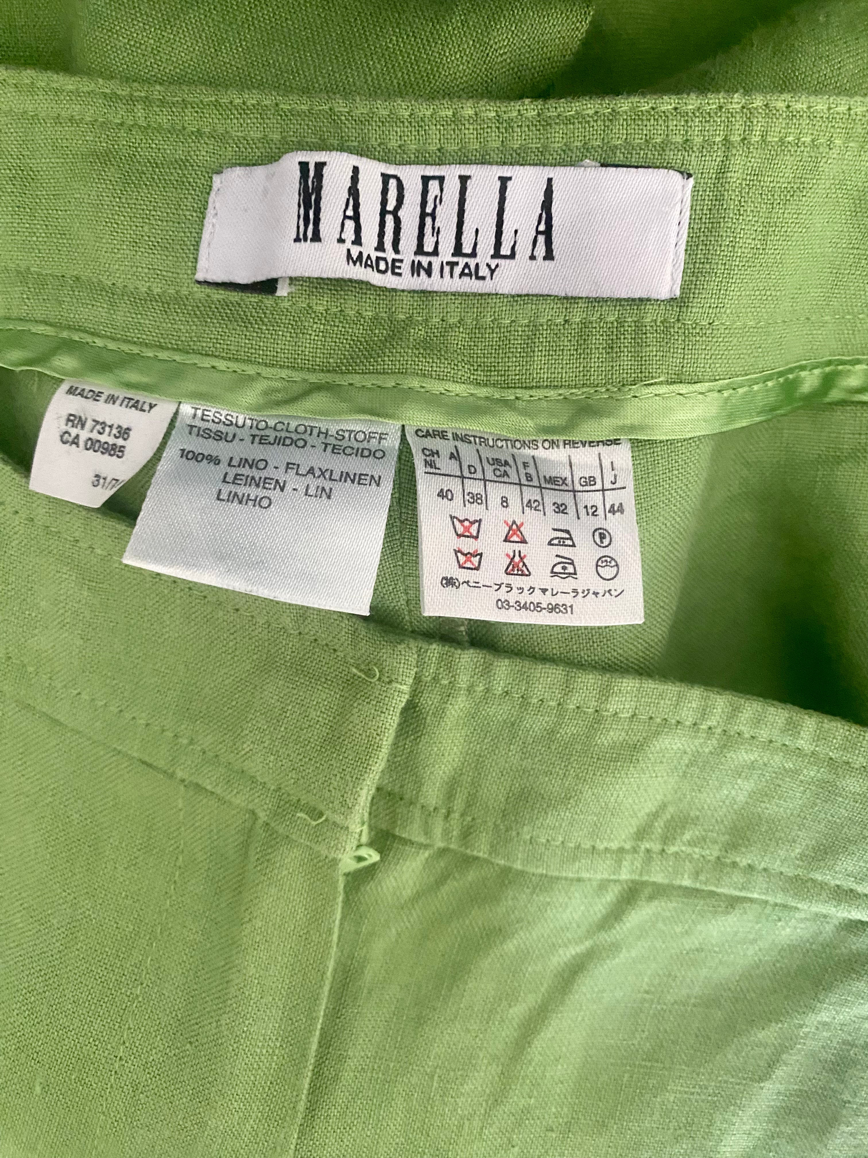 Lime pantalone Marella in lino