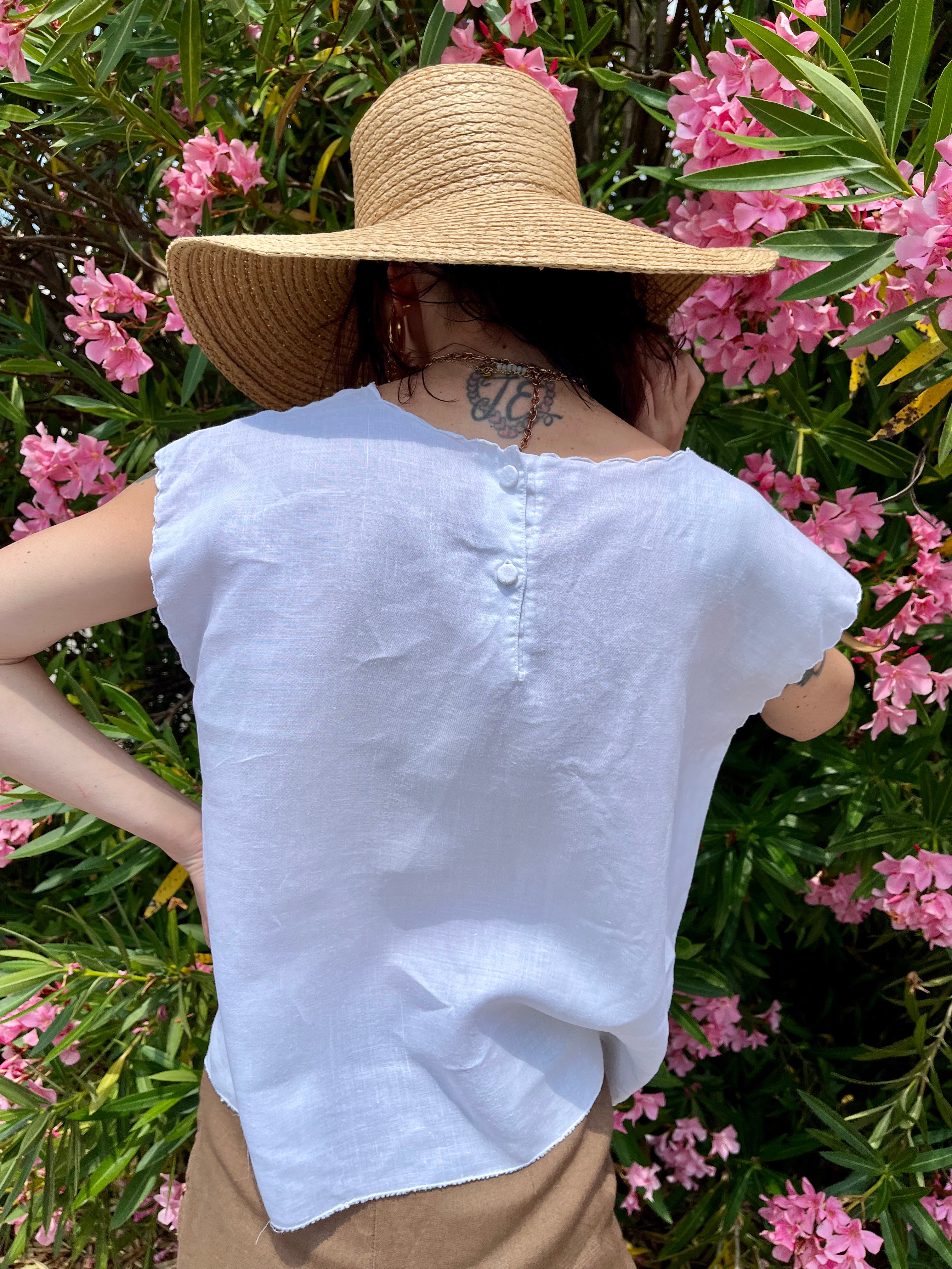 White linen top