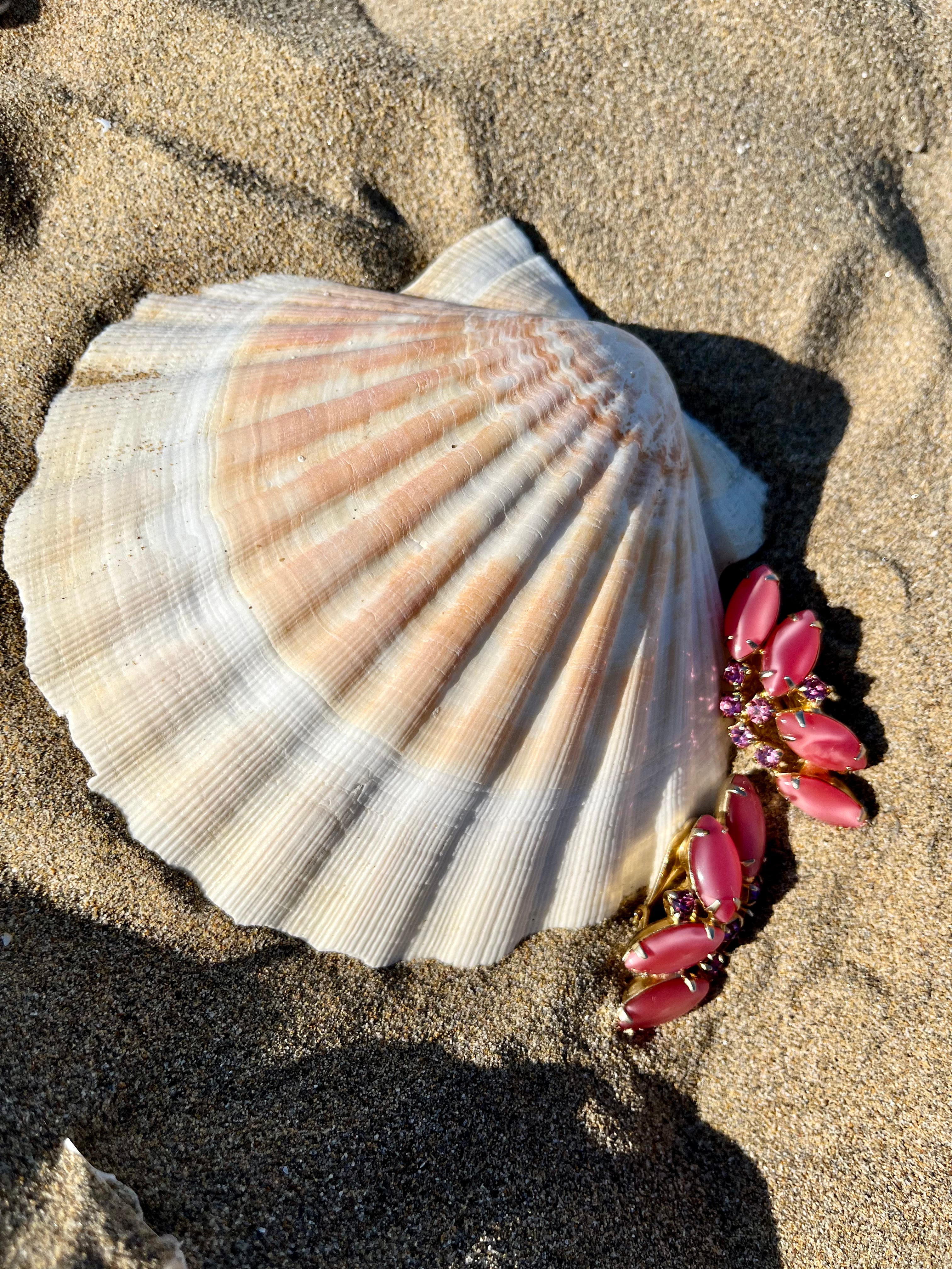 Orecchini rosa anni ‘80 con strass