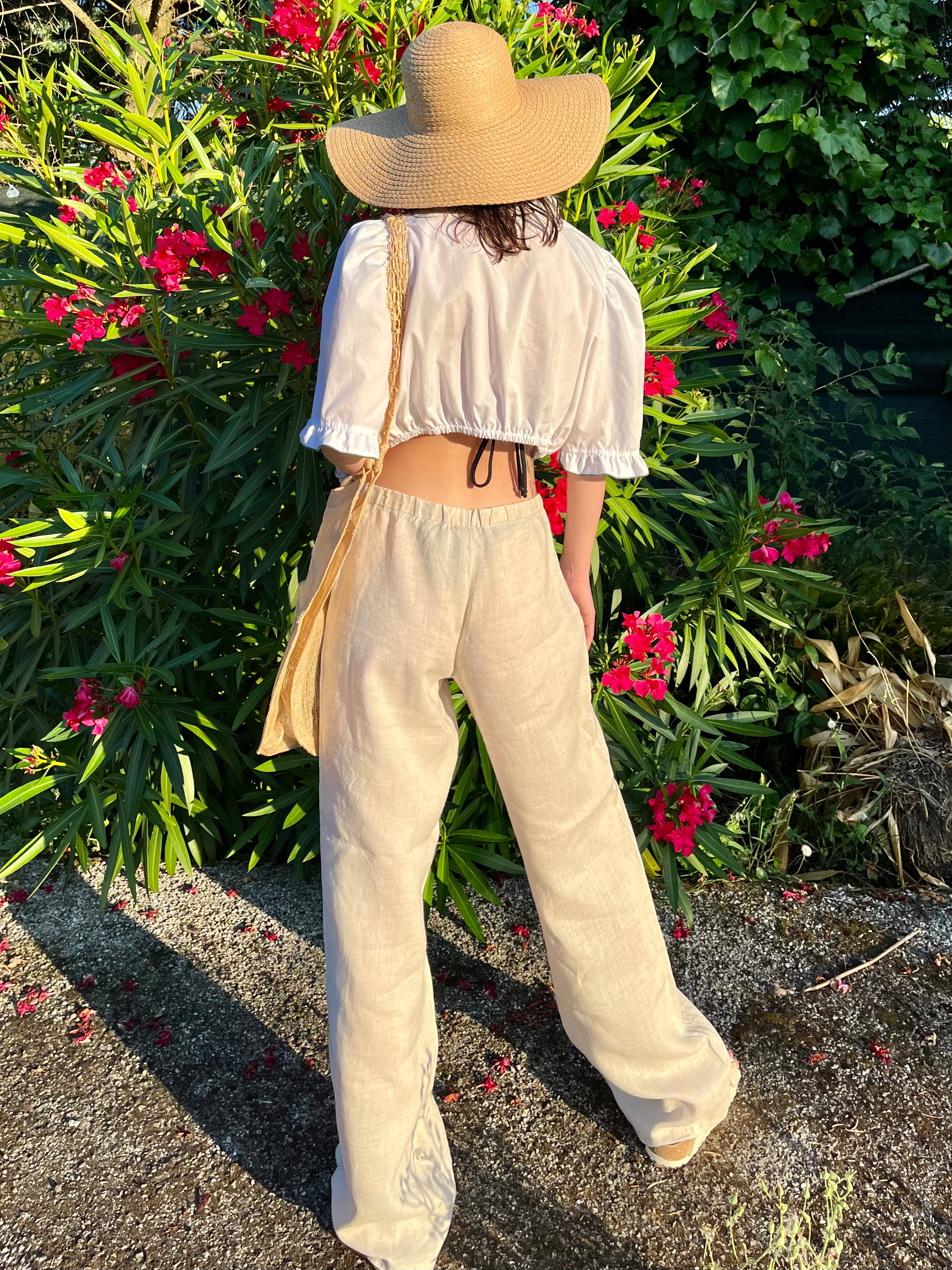 Pantalone in lino sabbia Benetton