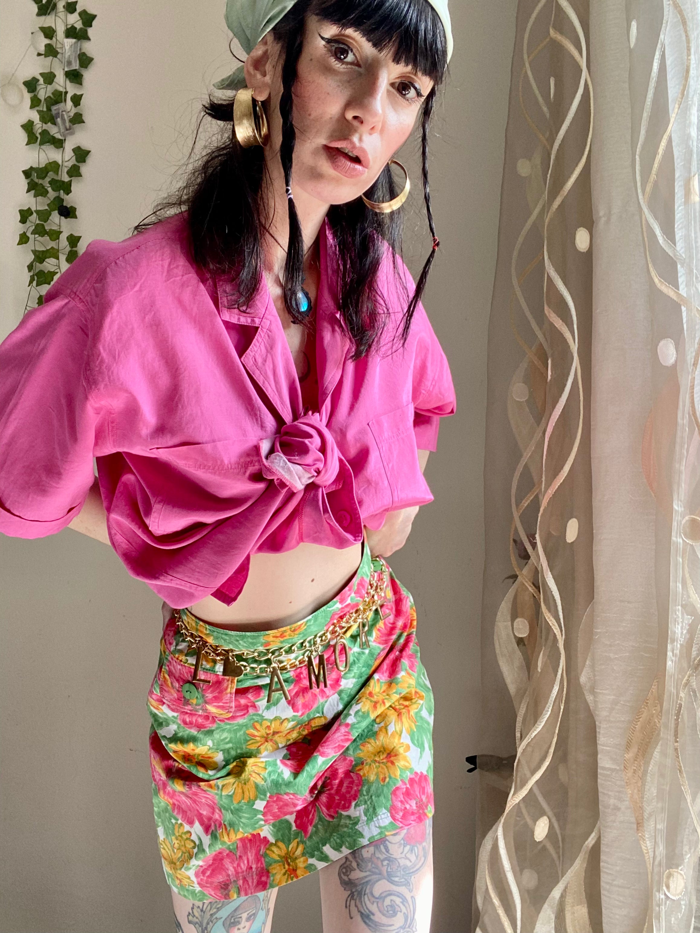 Minigonna con trama floreale ‘60s