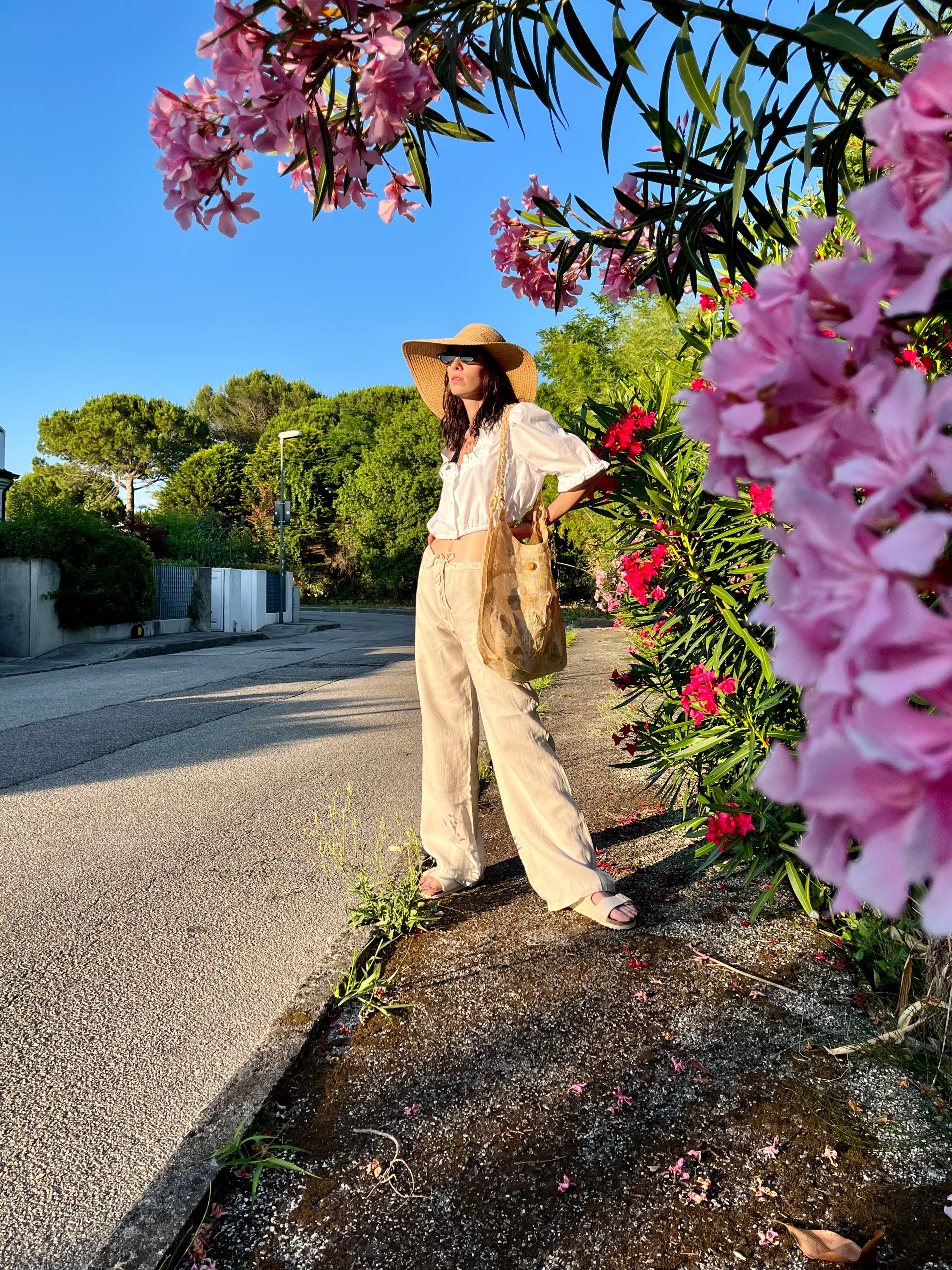 Pantalone in lino sabbia Benetton