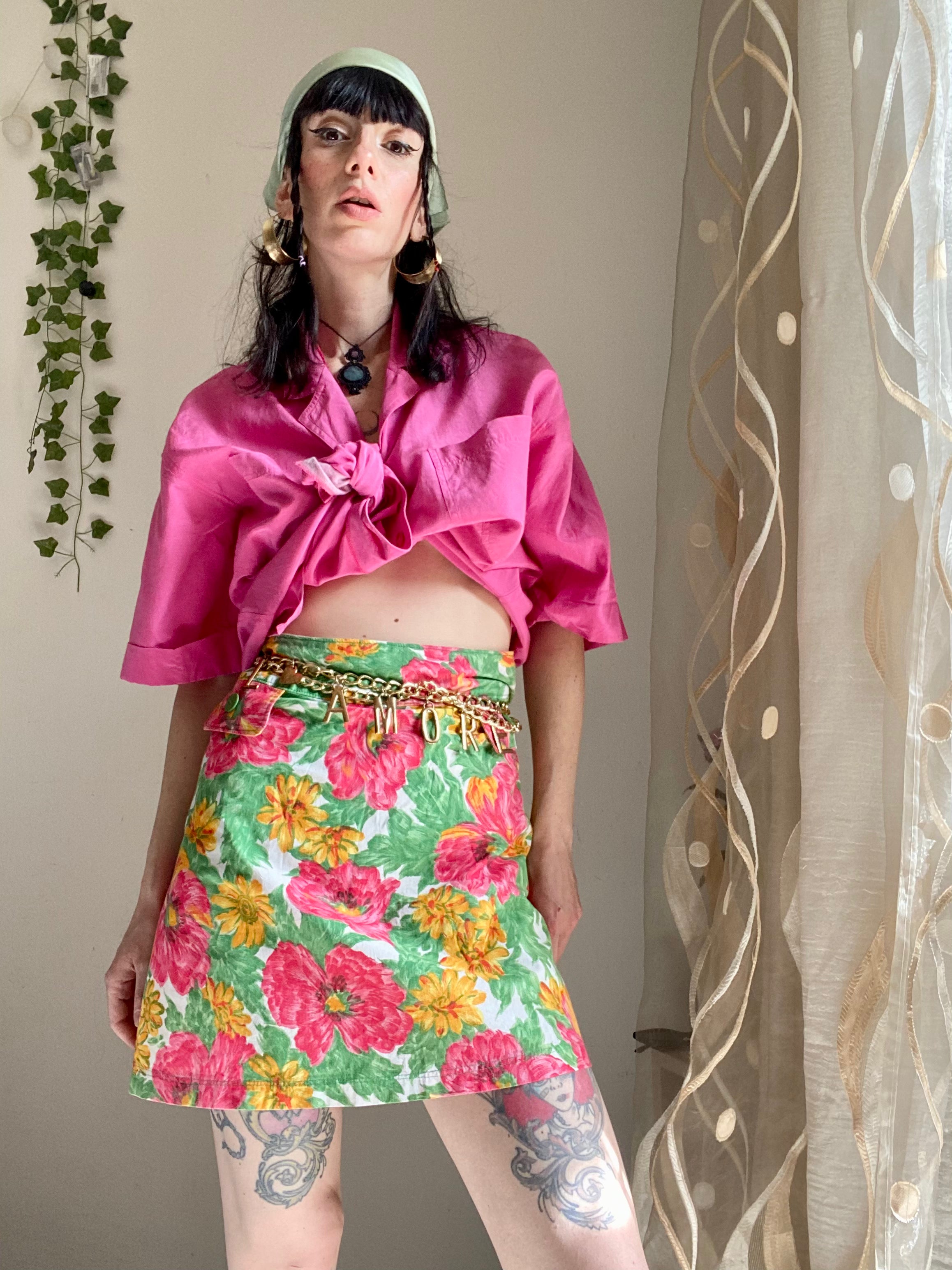 Minigonna con trama floreale ‘60s