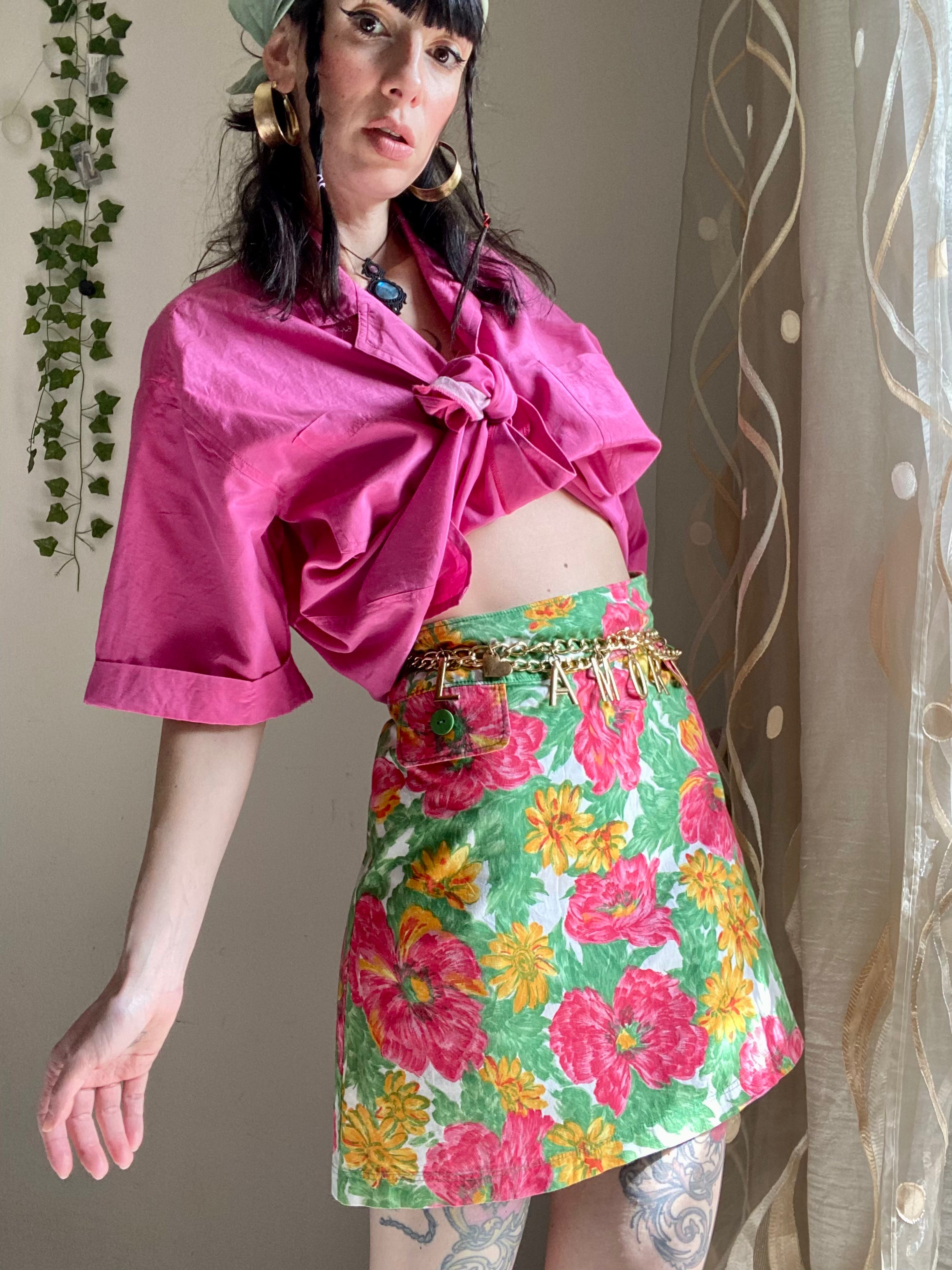 Minigonna con trama floreale ‘60s