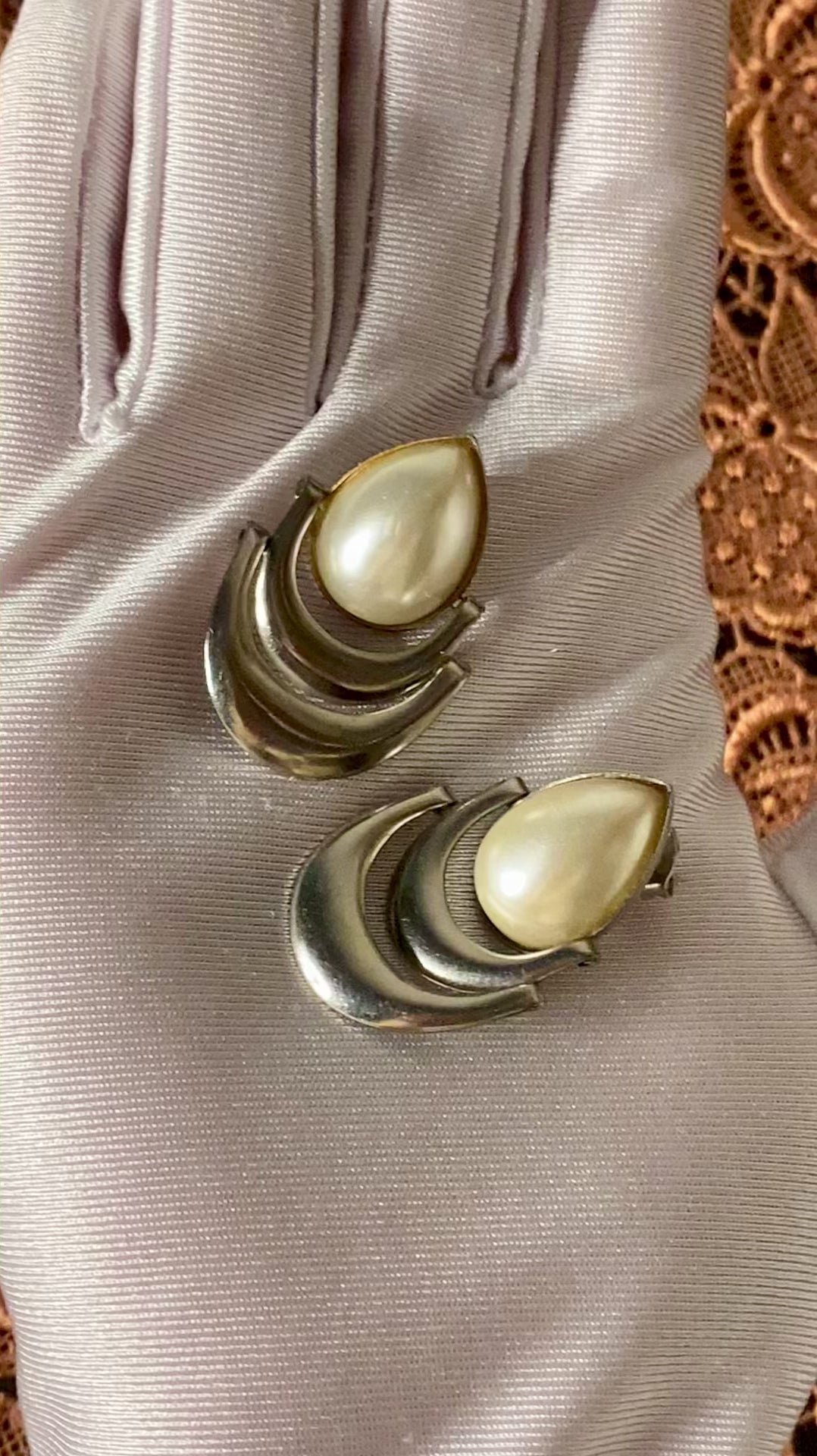 Boucles d'oreilles en argent avec perle