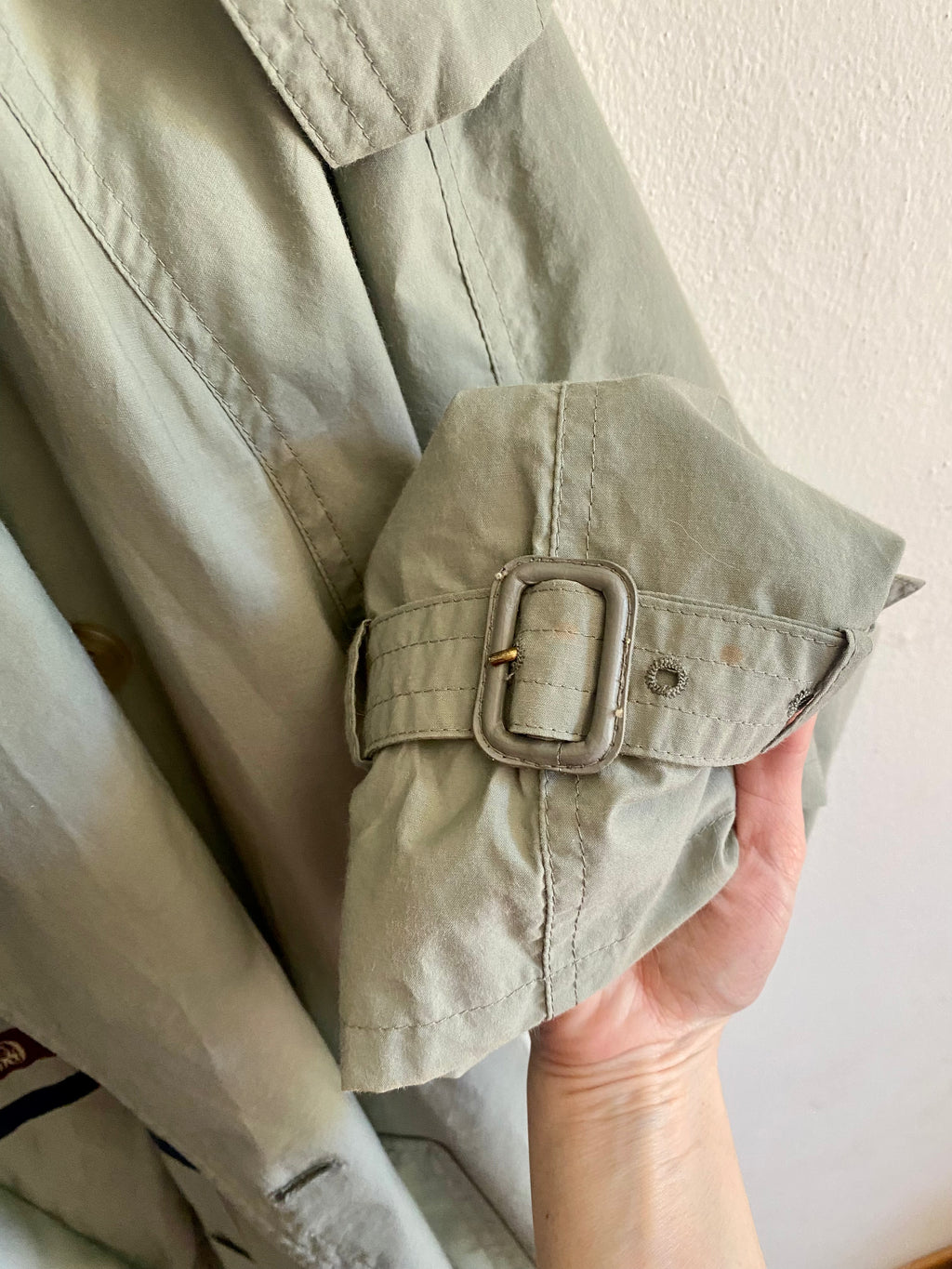 Trench-coat olive à double boutonnage
