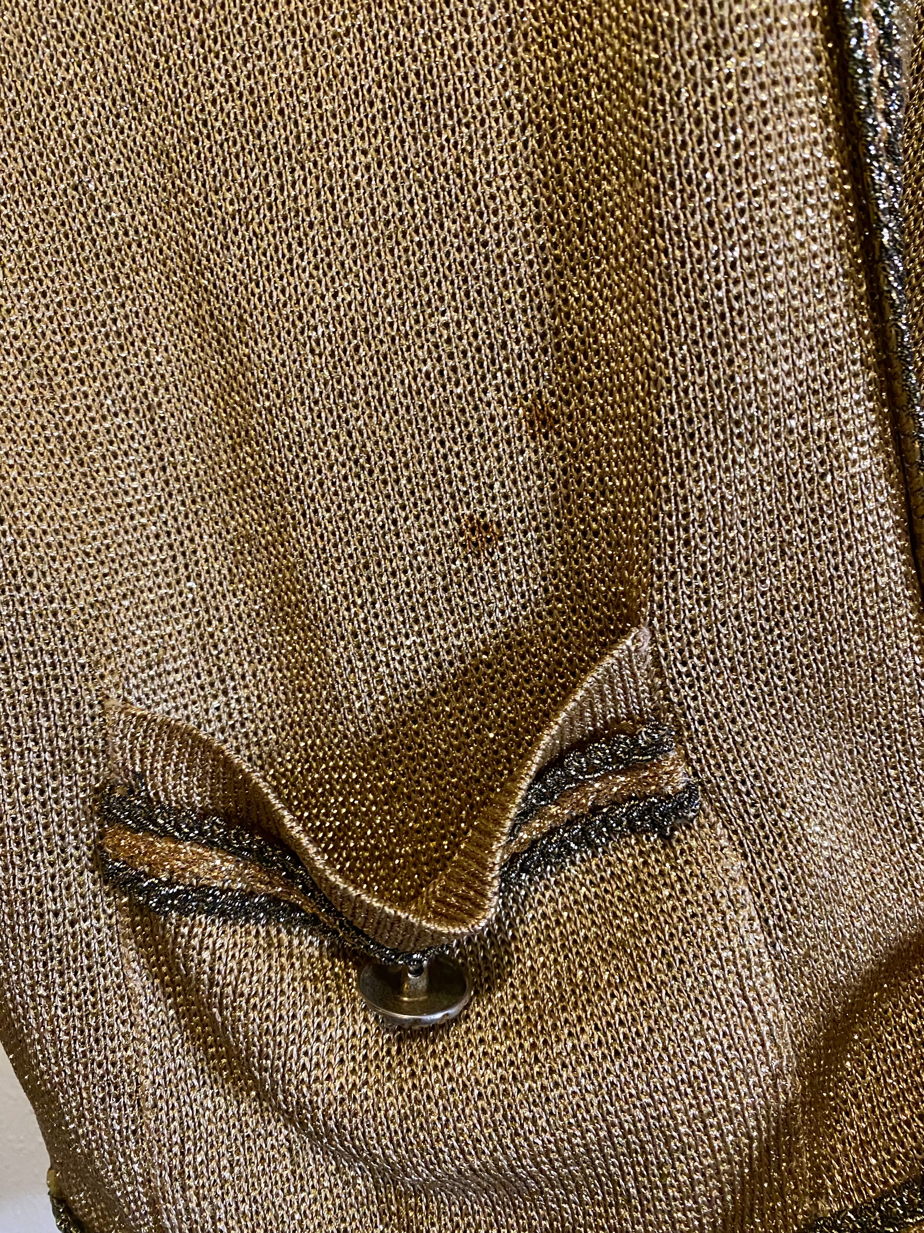 Cardigan dorato brillantinato