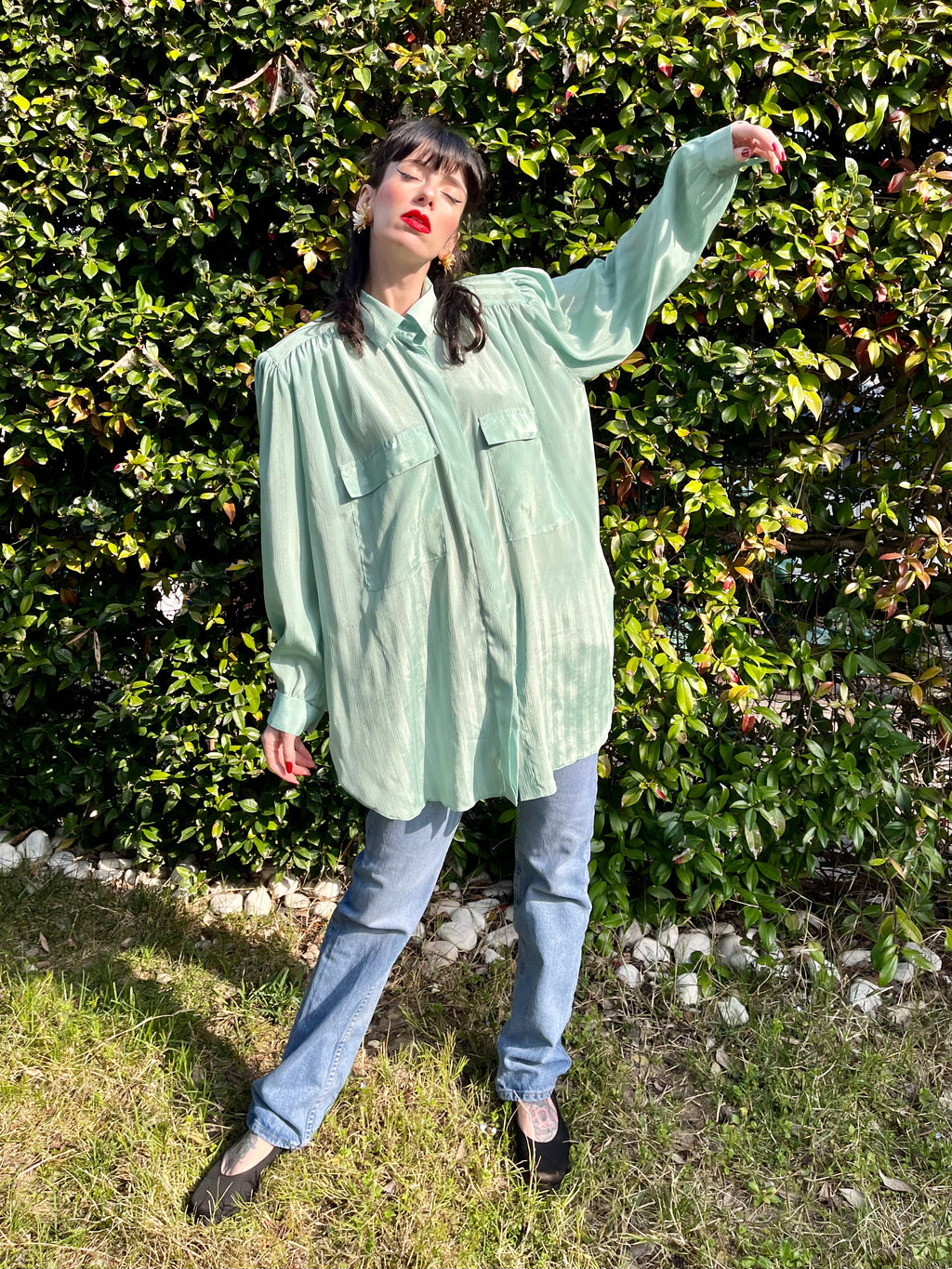 Camicia gessata acqua marina