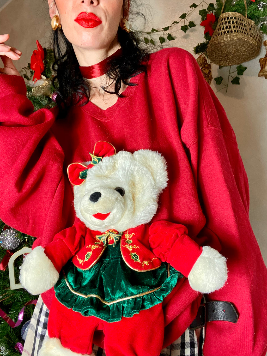 Sweat Teddy de Noël en peluche