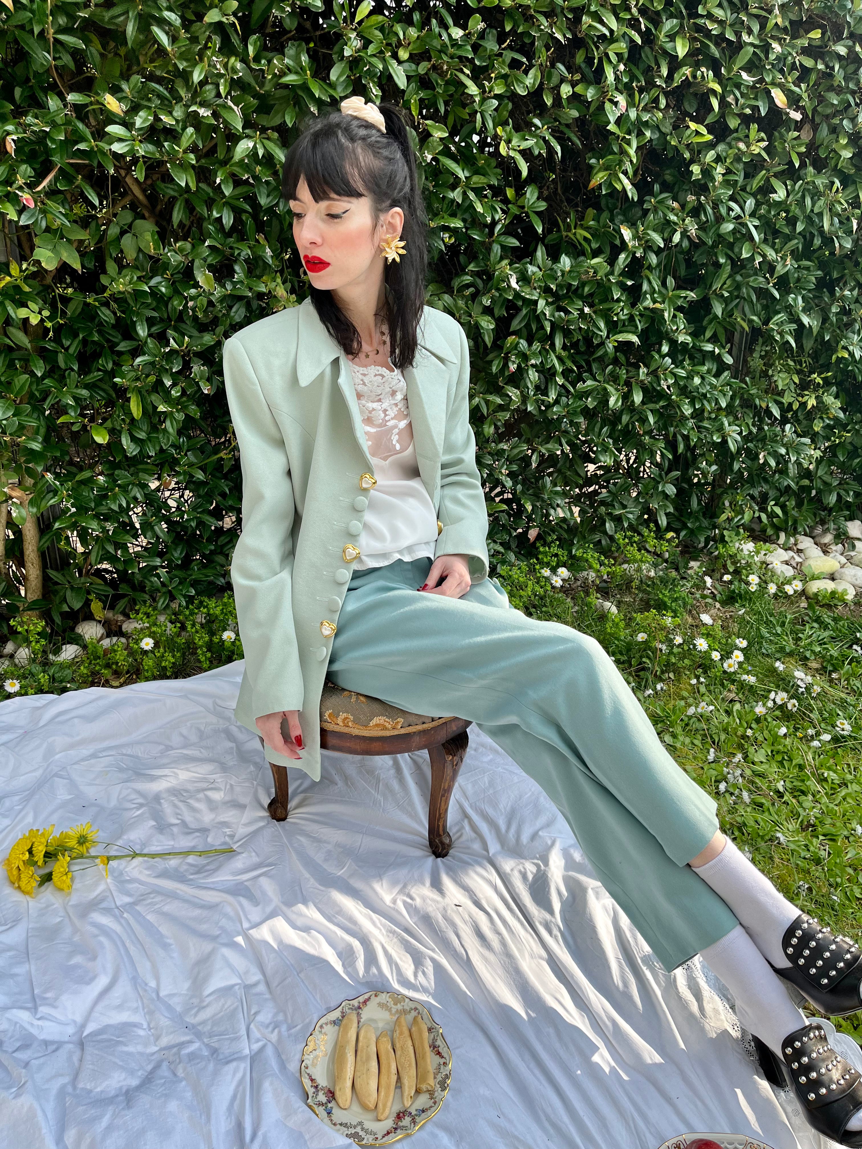 Pantaloni a carota turchese