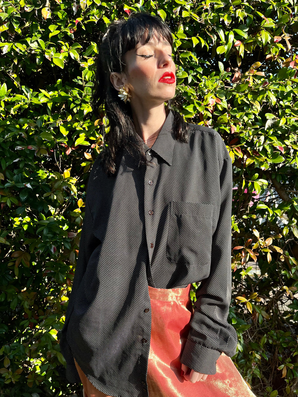 Maxi camicia a pois