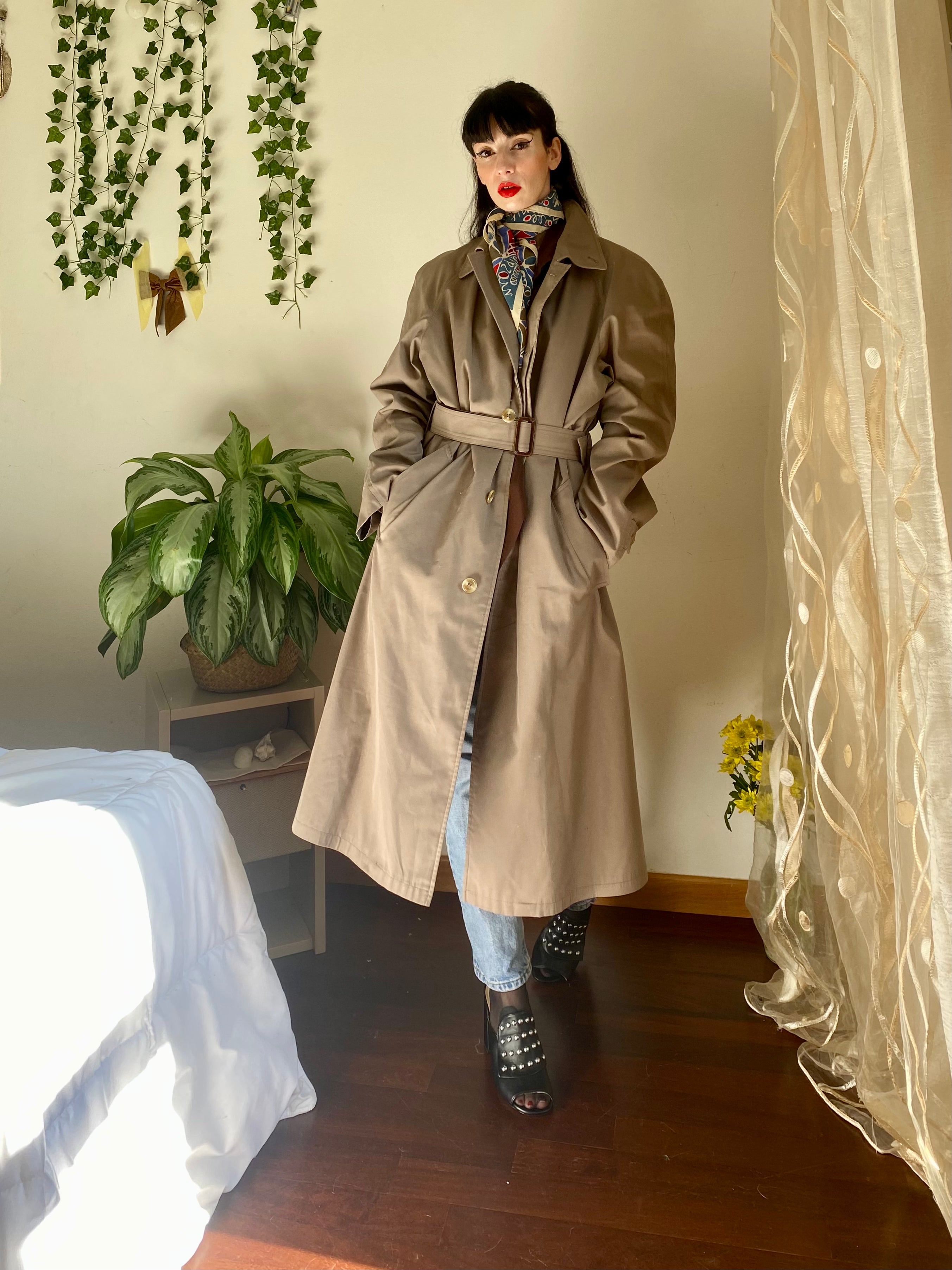 Trench Tortora monopetto