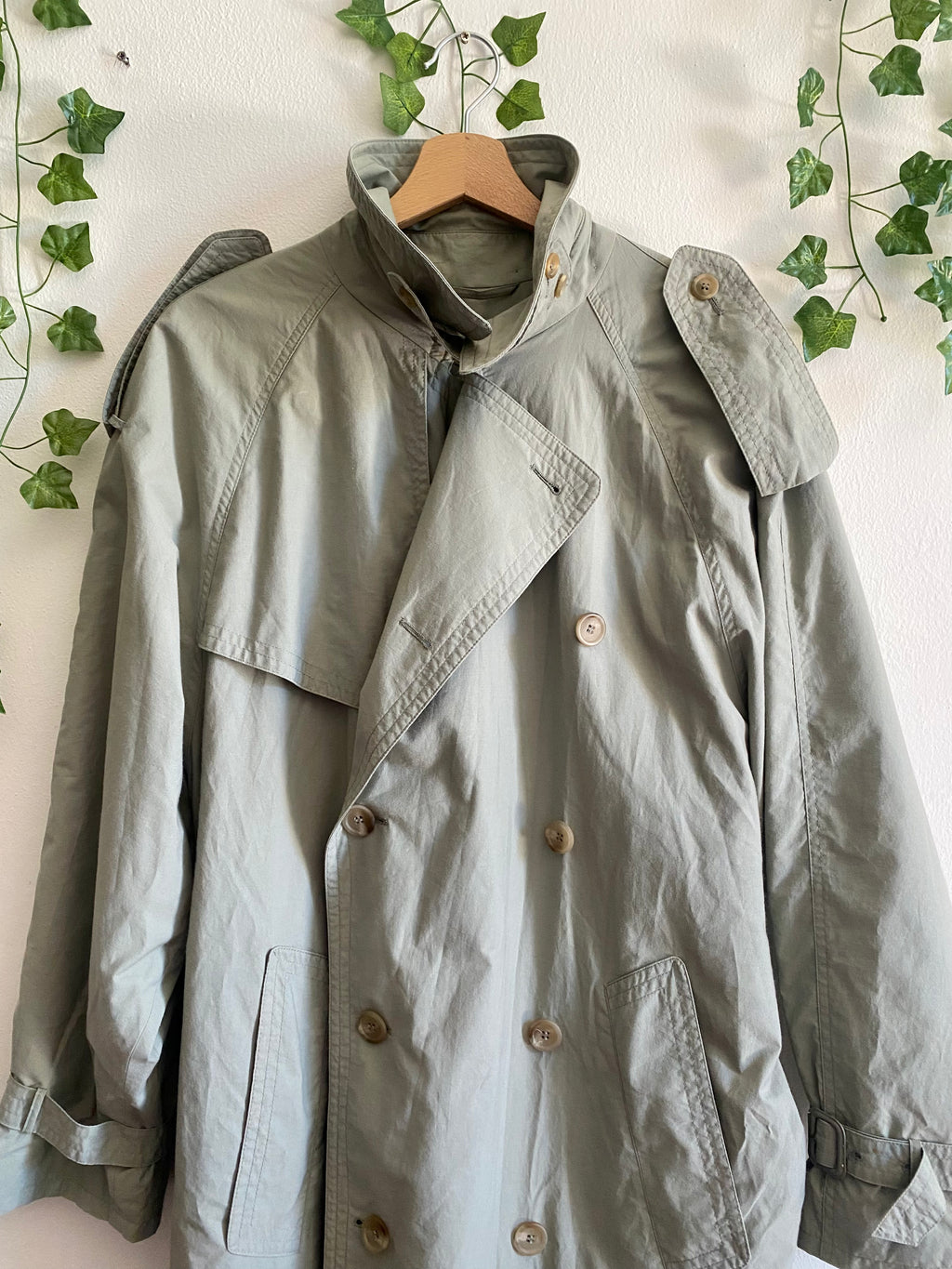 Trench-coat olive à double boutonnage