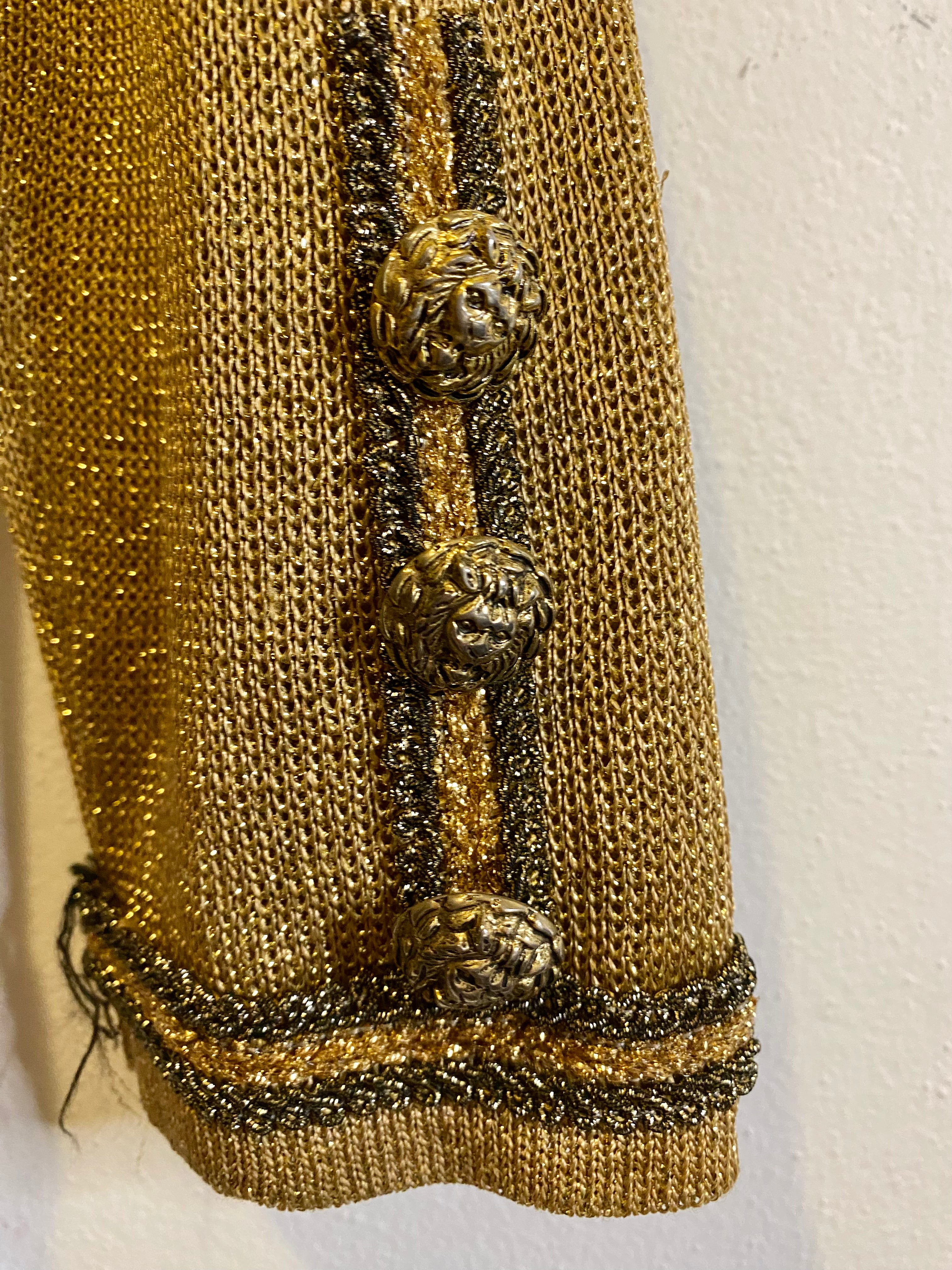 Cardigan dorato brillantinato