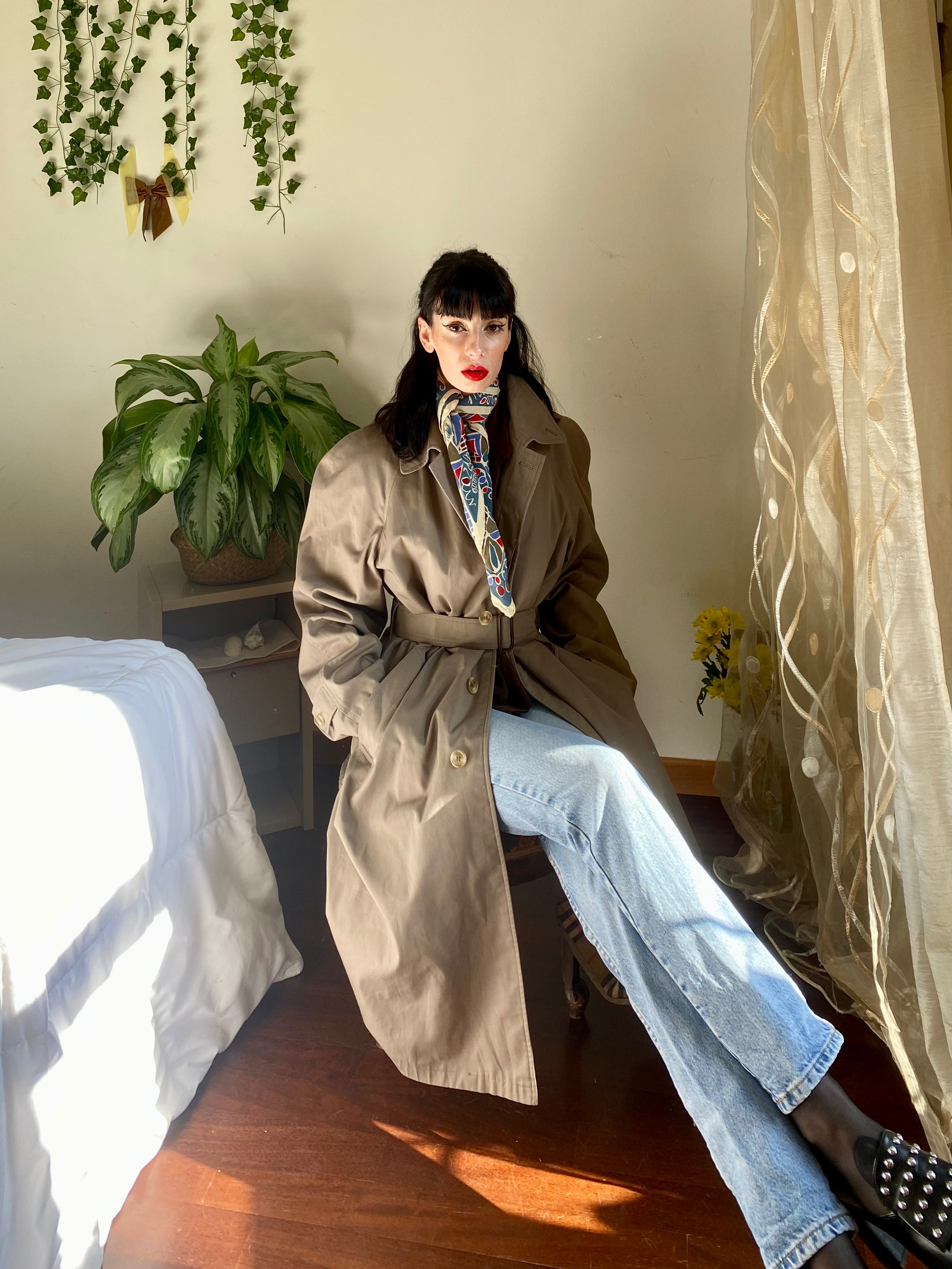 Trench Tortora monopetto