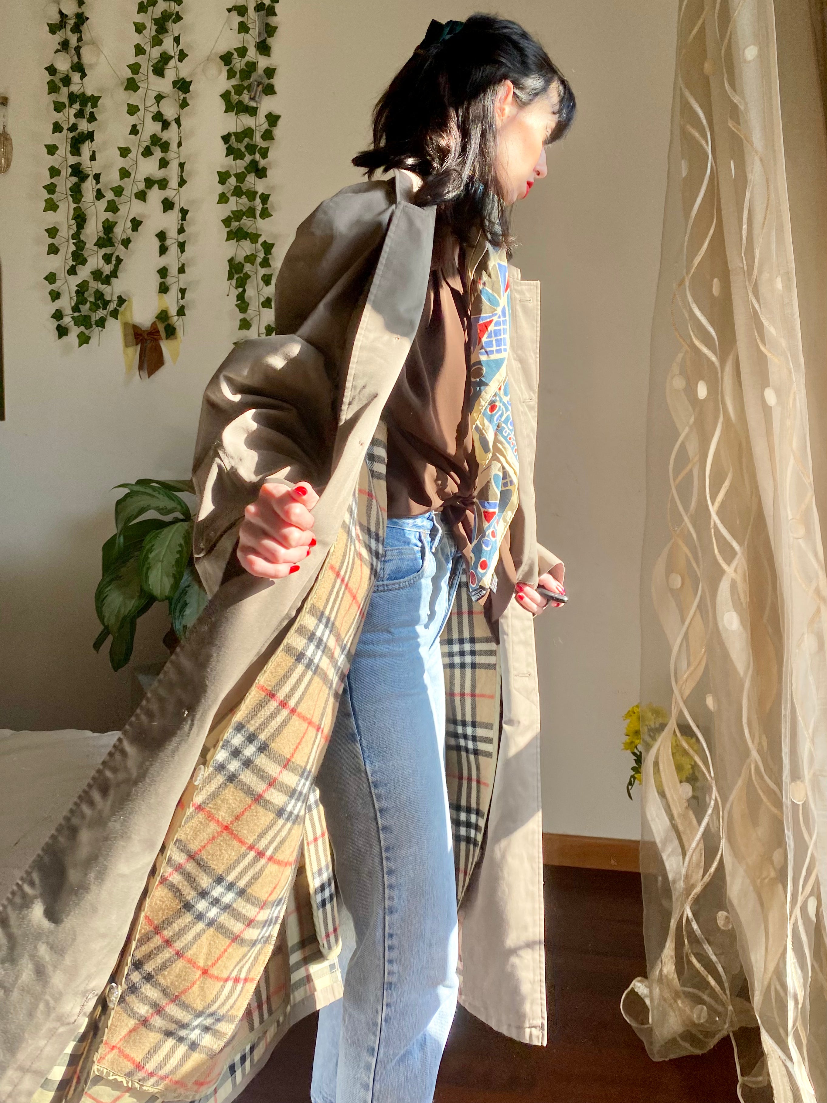 Trench Tortora monopetto