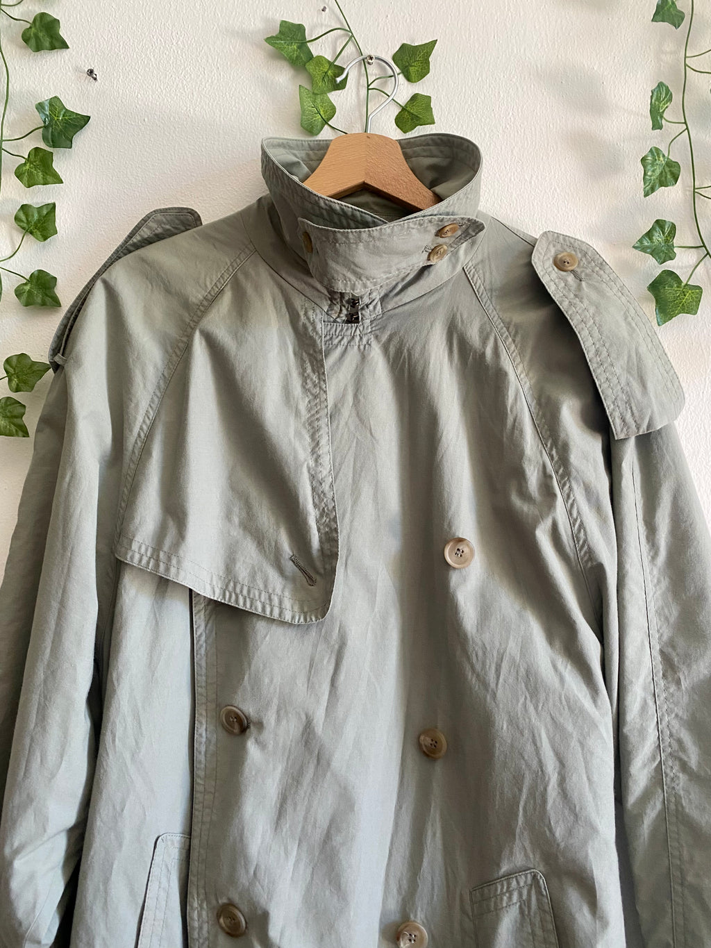 Trench-coat olive à double boutonnage
