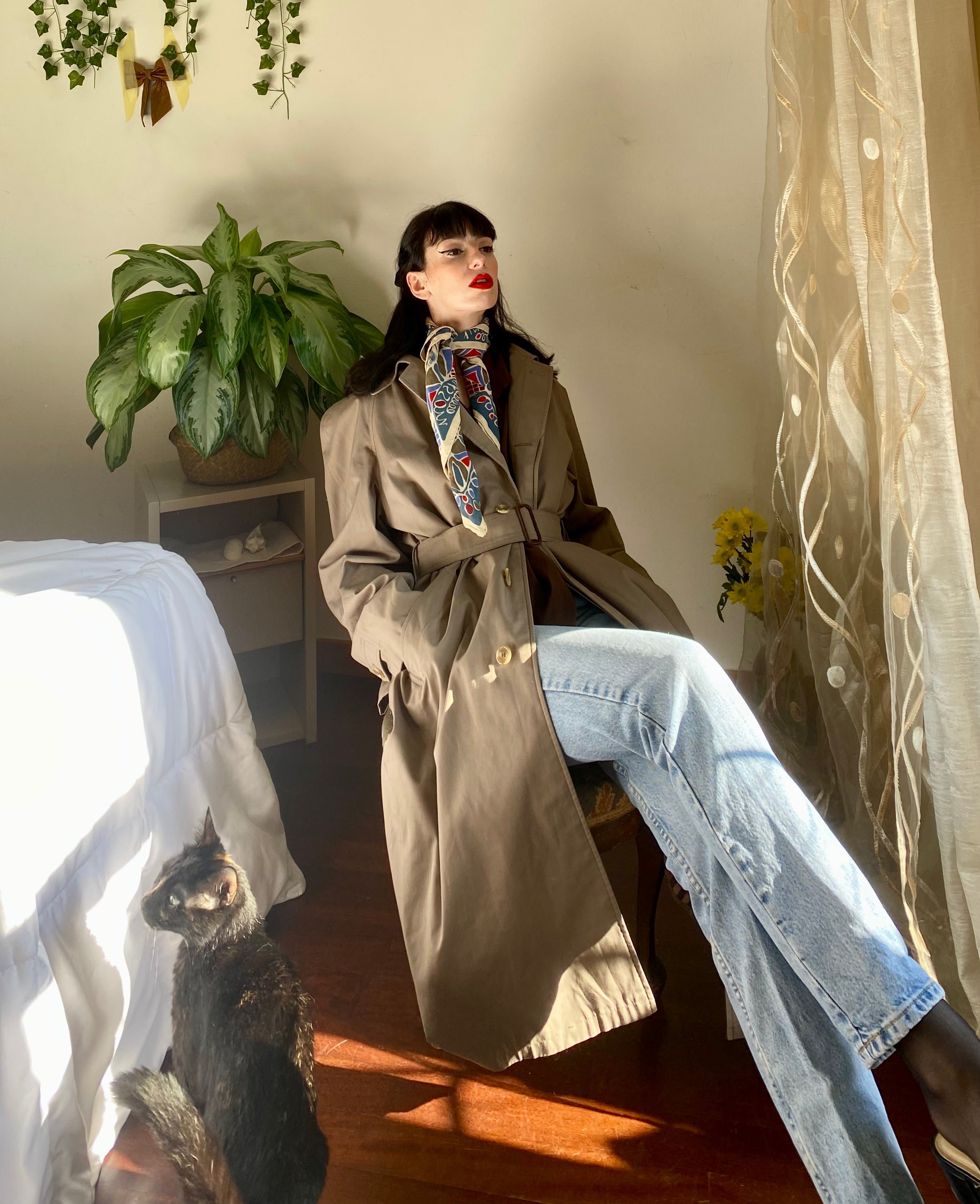 Trench Tortora monopetto