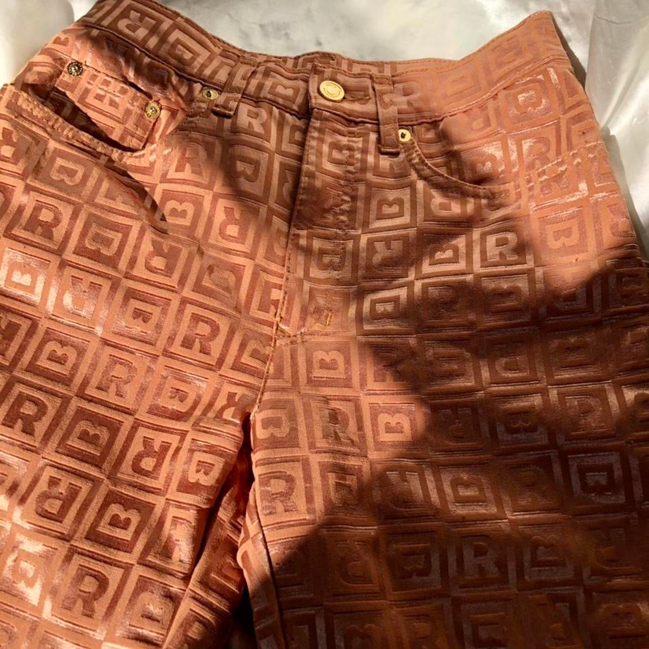 Rocco Barocco pantalone monogram satinato straight