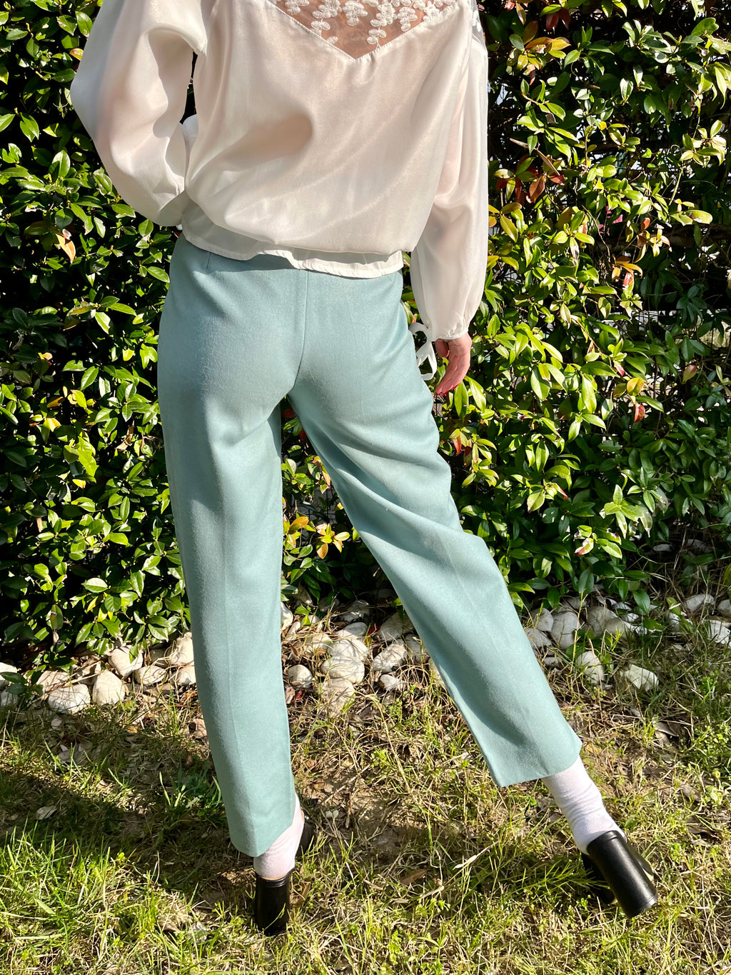 Pantaloni a carota turchese